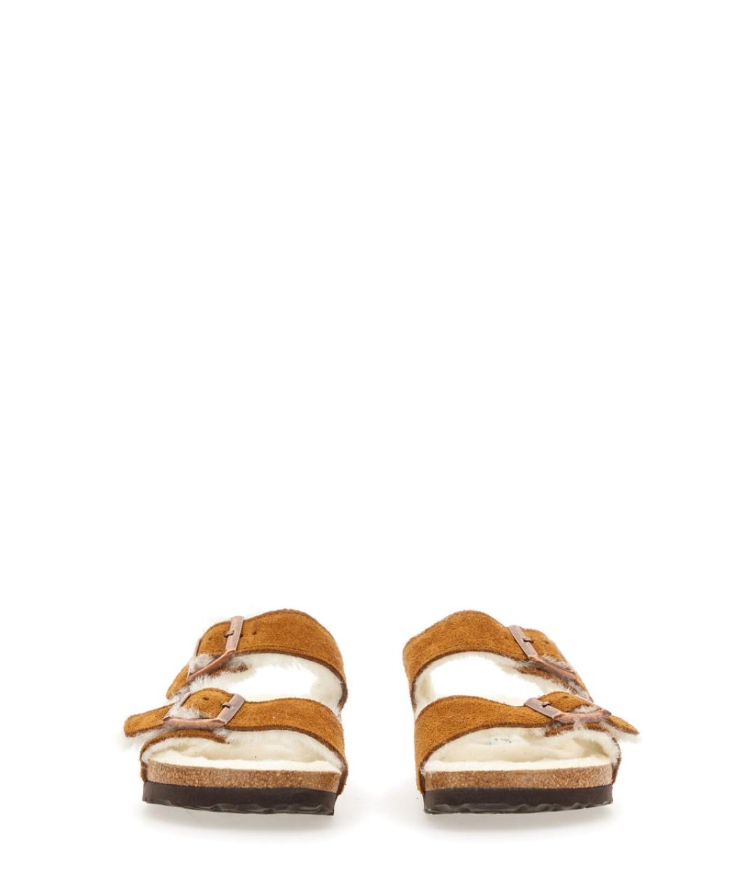 BIRKENSTOCK Коричневые замшевые шлепанцы, фото 4