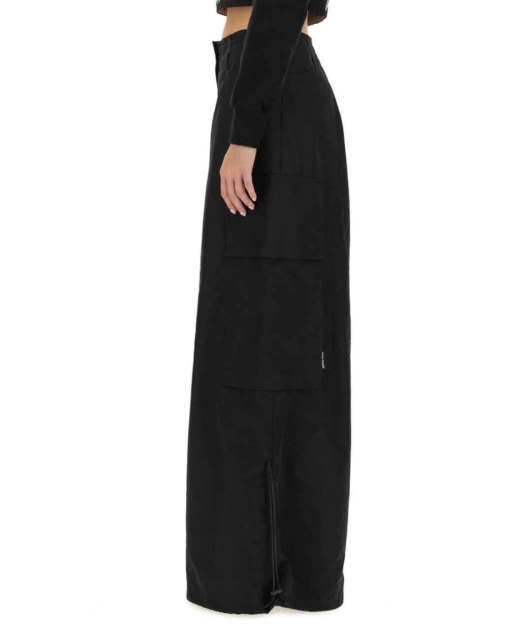 PALM ANGELS Черные полиэстеровые прямые брюки, фото 5