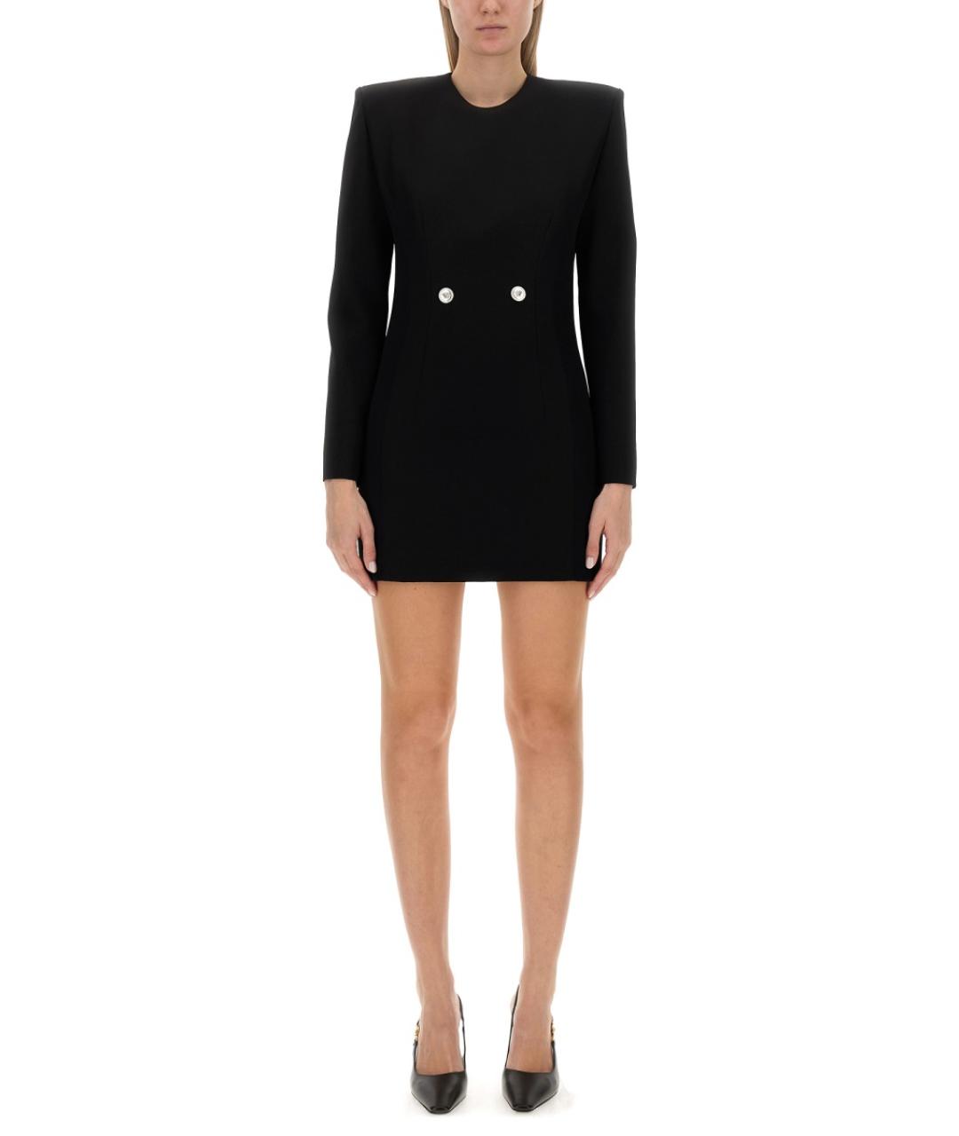 VERSACE Черное шерстяное повседневное платье, фото 2