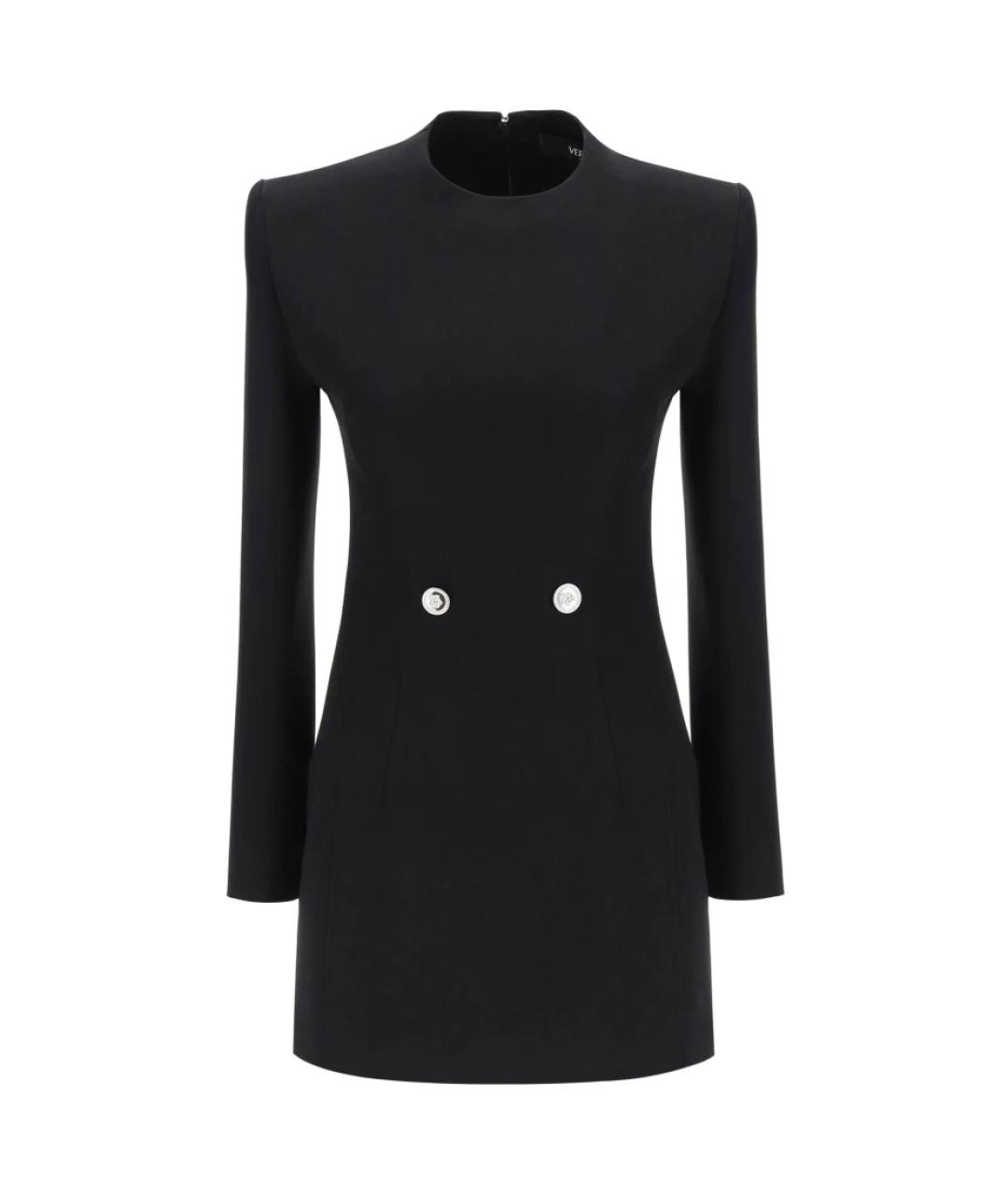 VERSACE Черное шерстяное повседневное платье, фото 1