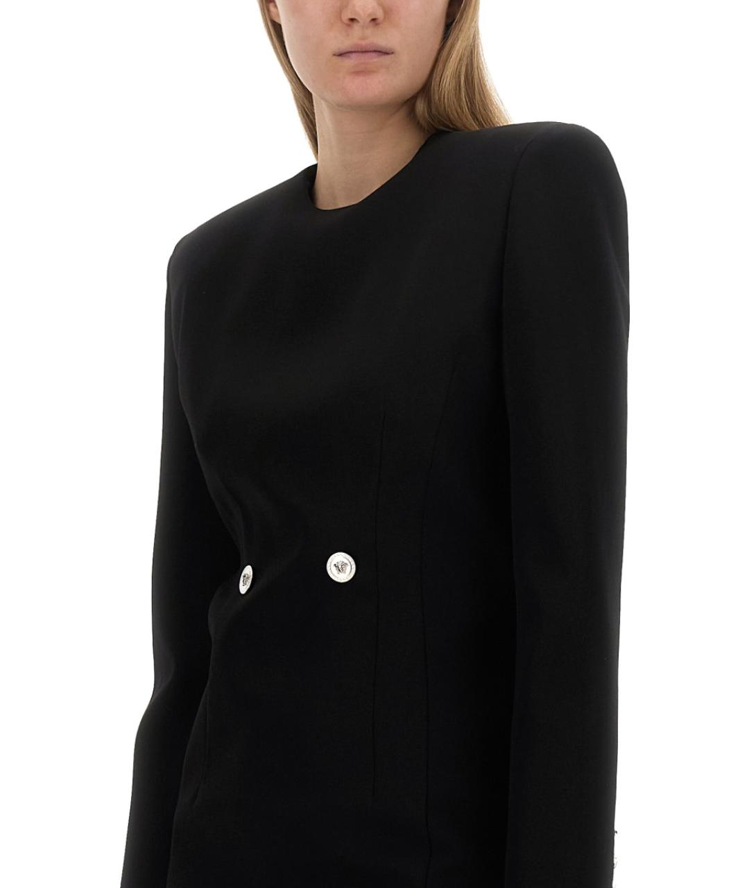 VERSACE Черное шерстяное повседневное платье, фото 5