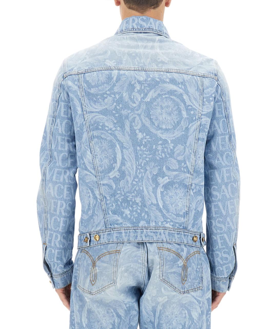 VERSACE Голубая хлопковая куртка, фото 4