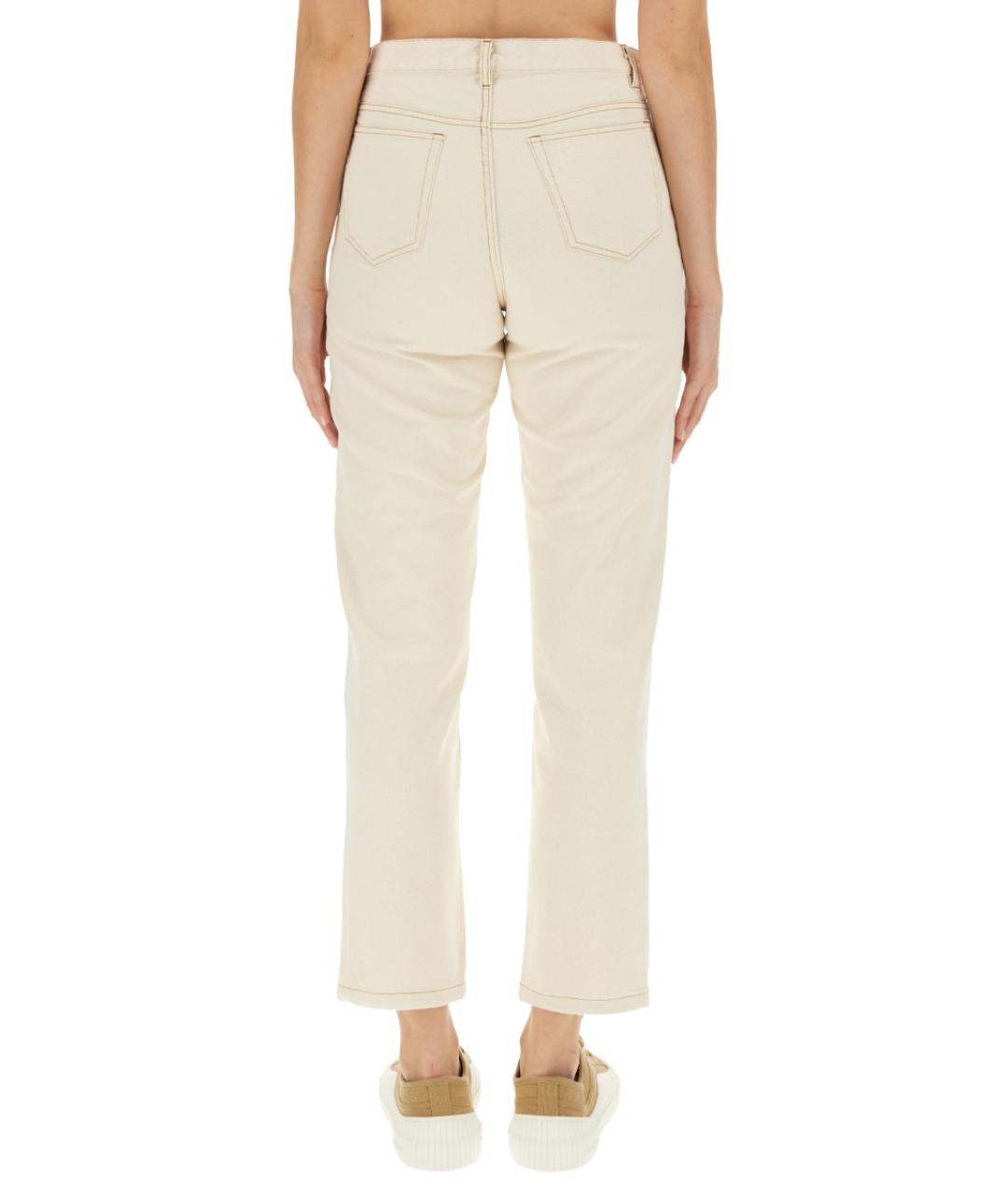 A.P.C. Белые хлопковые прямые джинсы, фото 4