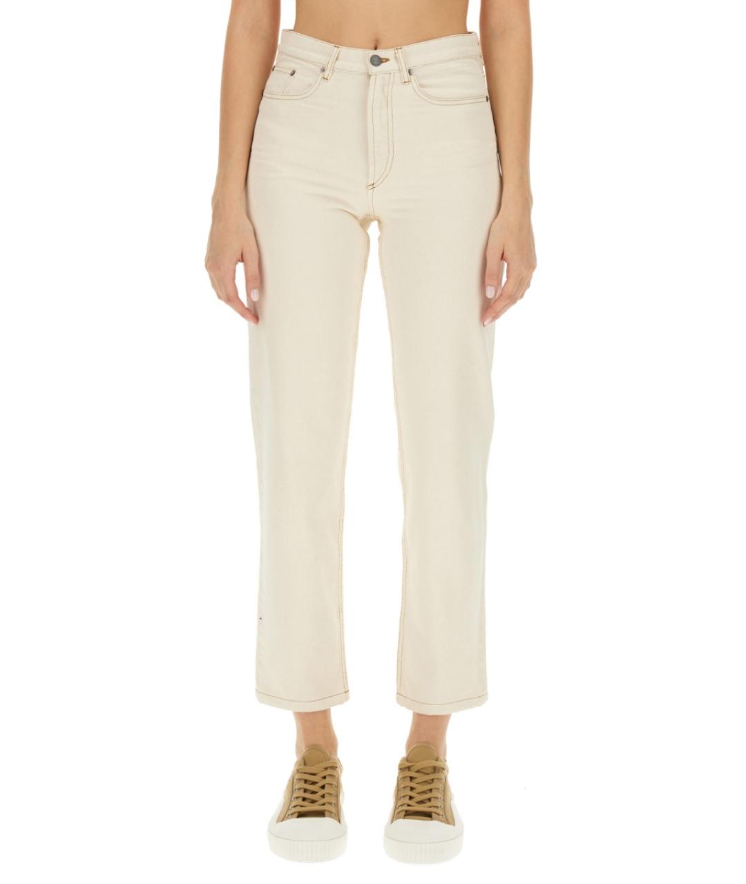 A.P.C. Белые хлопковые прямые джинсы, фото 2