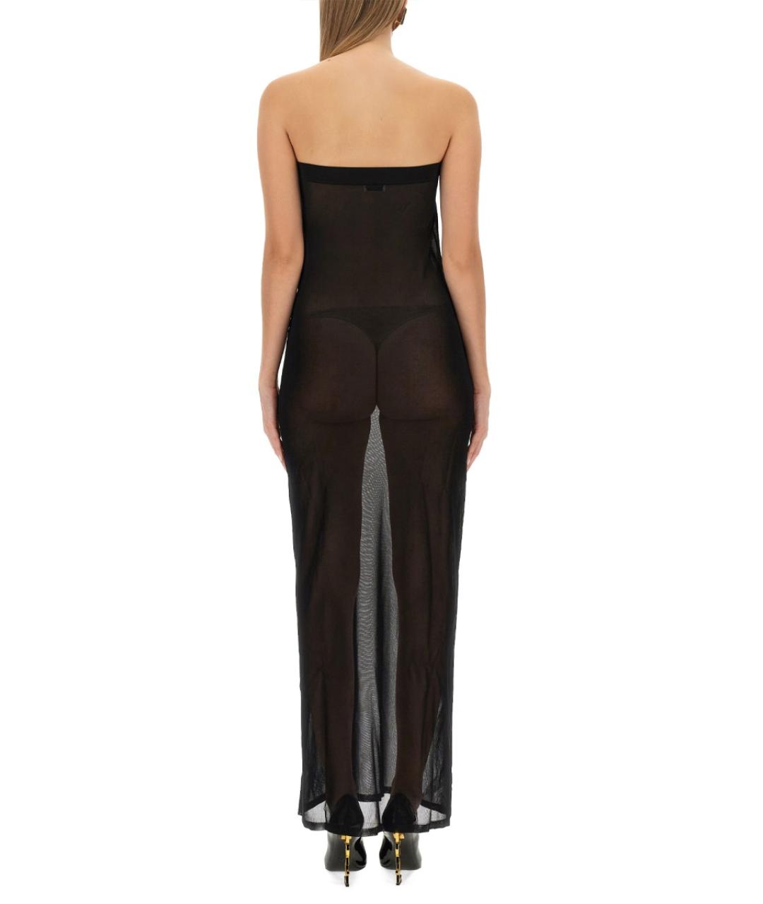 SAINT LAURENT Черное вискозное вечернее платье, фото 4