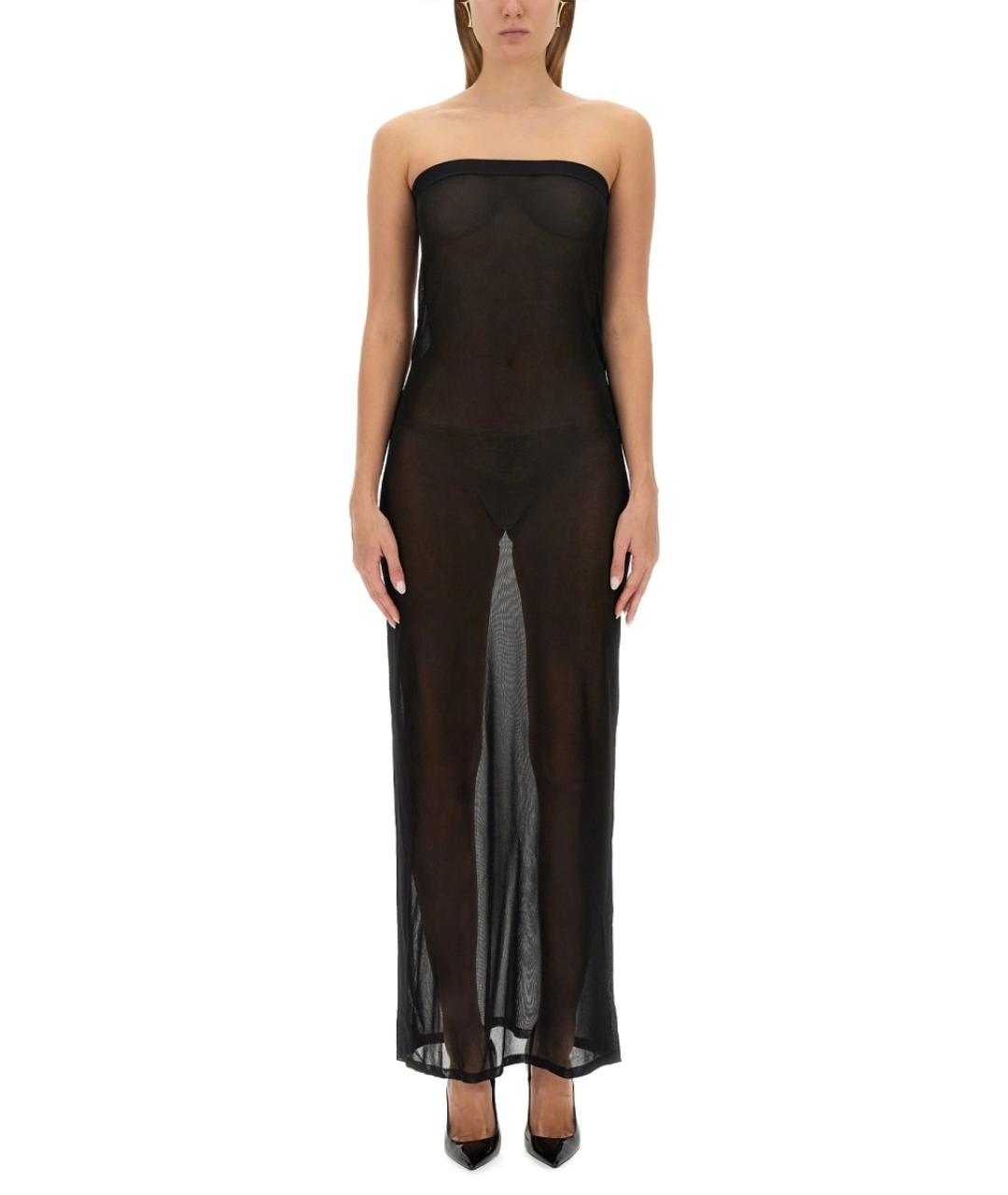 SAINT LAURENT Черное вискозное вечернее платье, фото 2
