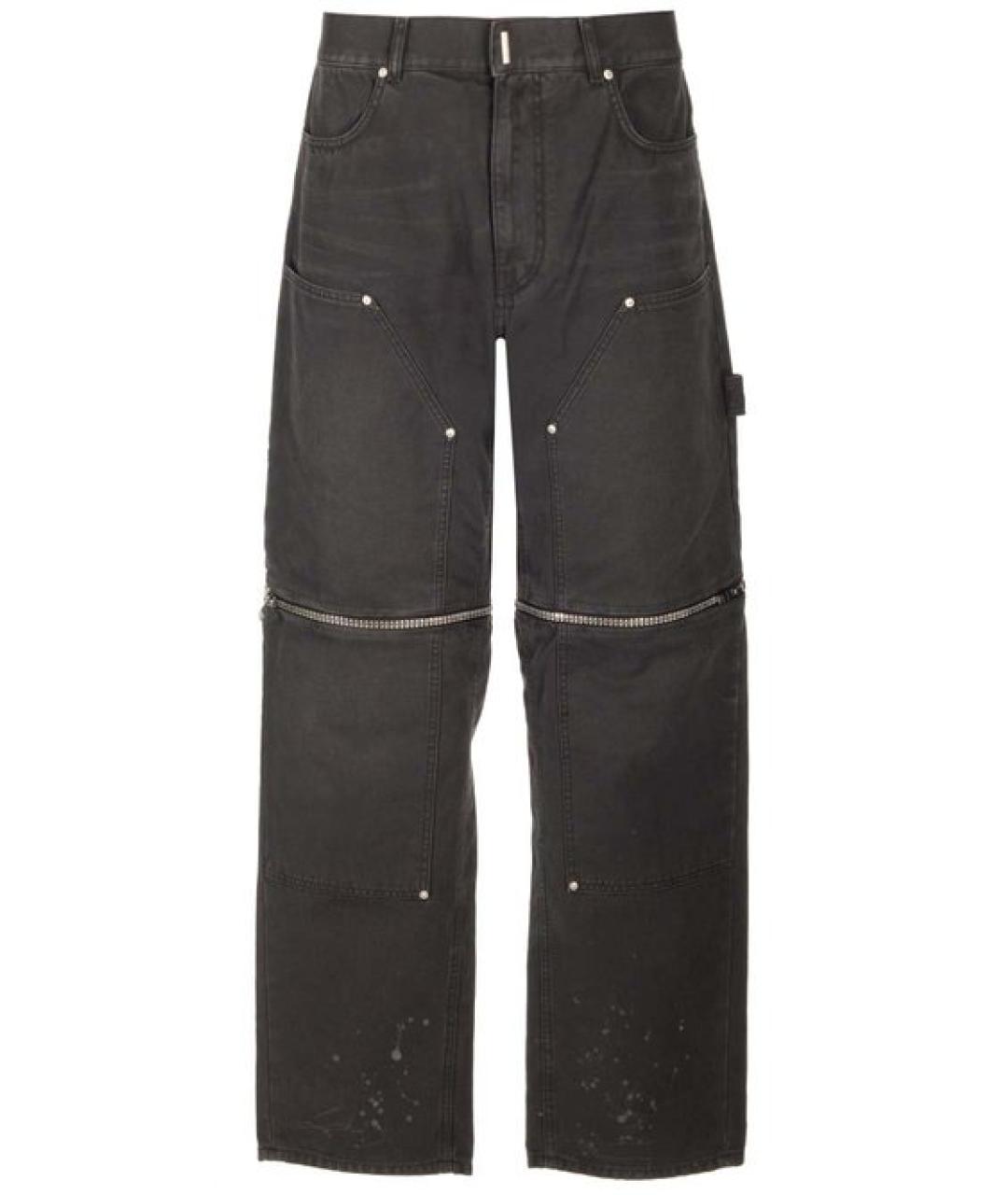 GIVENCHY Черные хлопковые прямые джинсы, фото 1