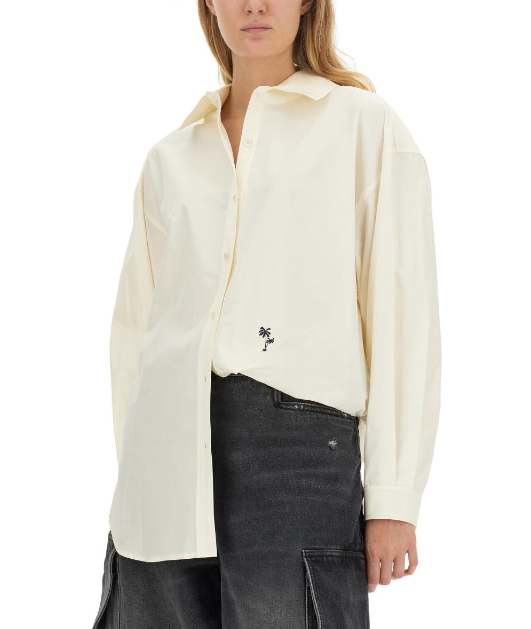 PALM ANGELS Белая хлопковая рубашка, фото 5