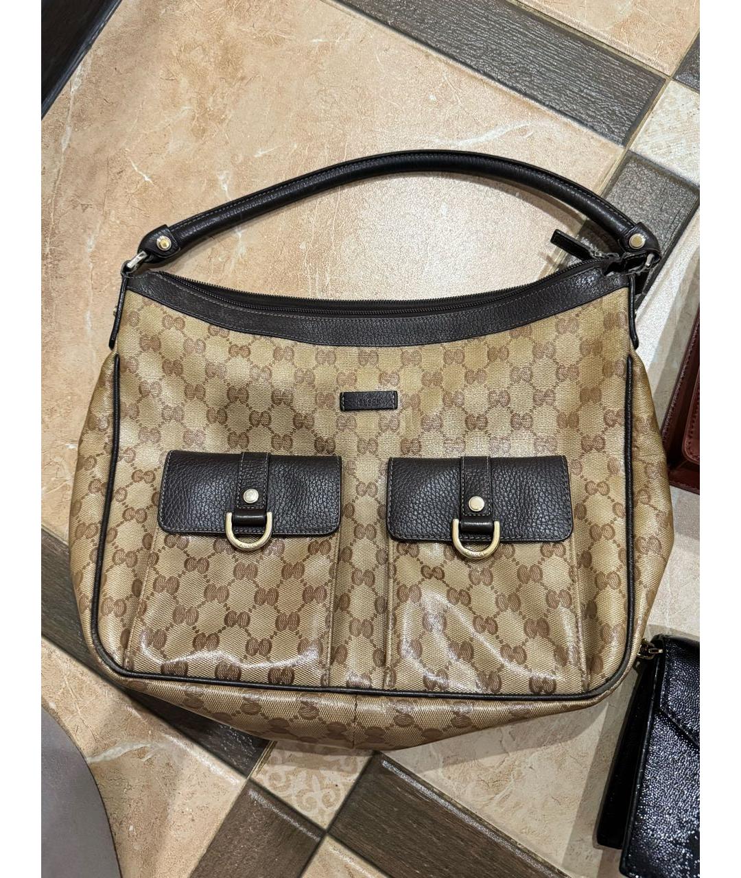 GUCCI Бежевая сумка с короткими ручками, фото 3