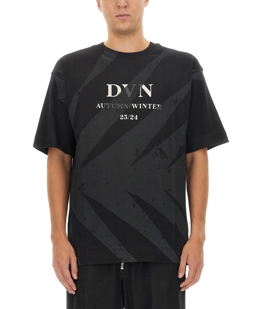 DRIES VAN NOTEN Черная хлопковая футболка, фото 2