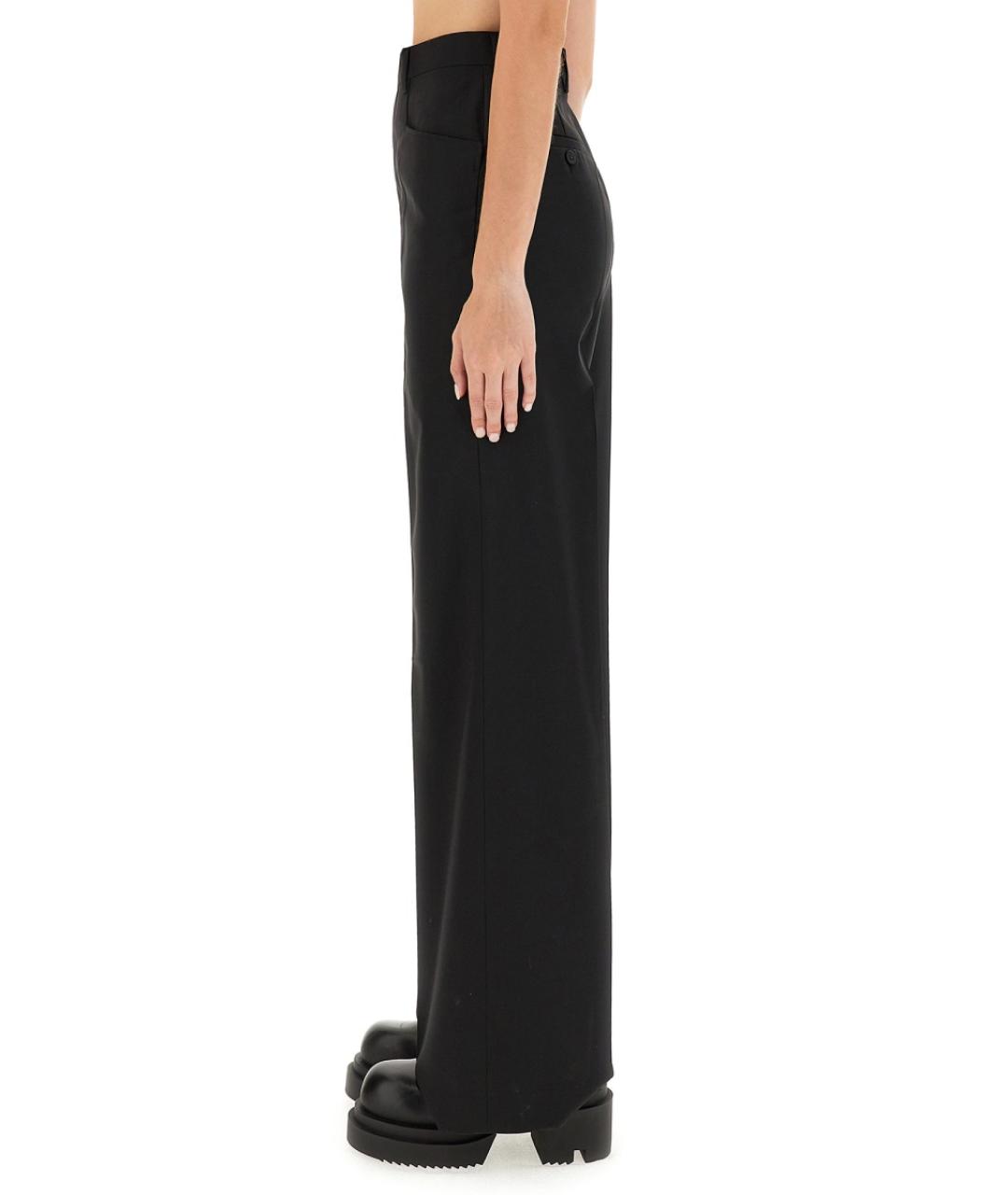 RICK OWENS Черные шерстяные прямые брюки, фото 4