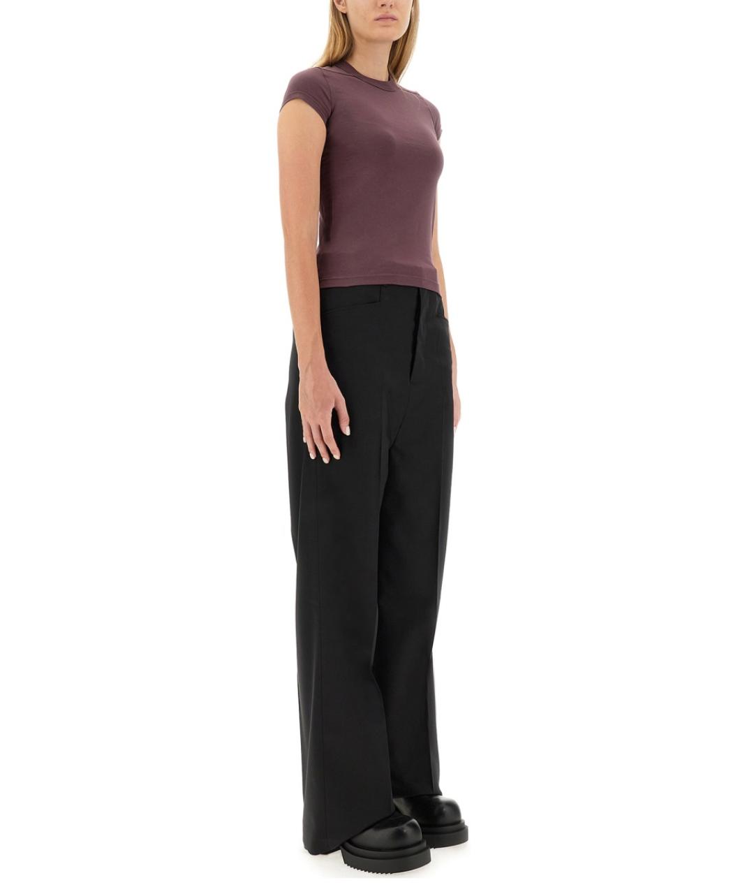 RICK OWENS Черные шерстяные прямые брюки, фото 2