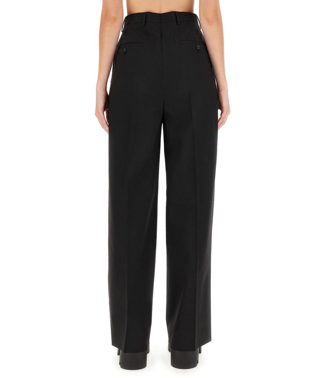 RICK OWENS Черные шерстяные прямые брюки, фото 3