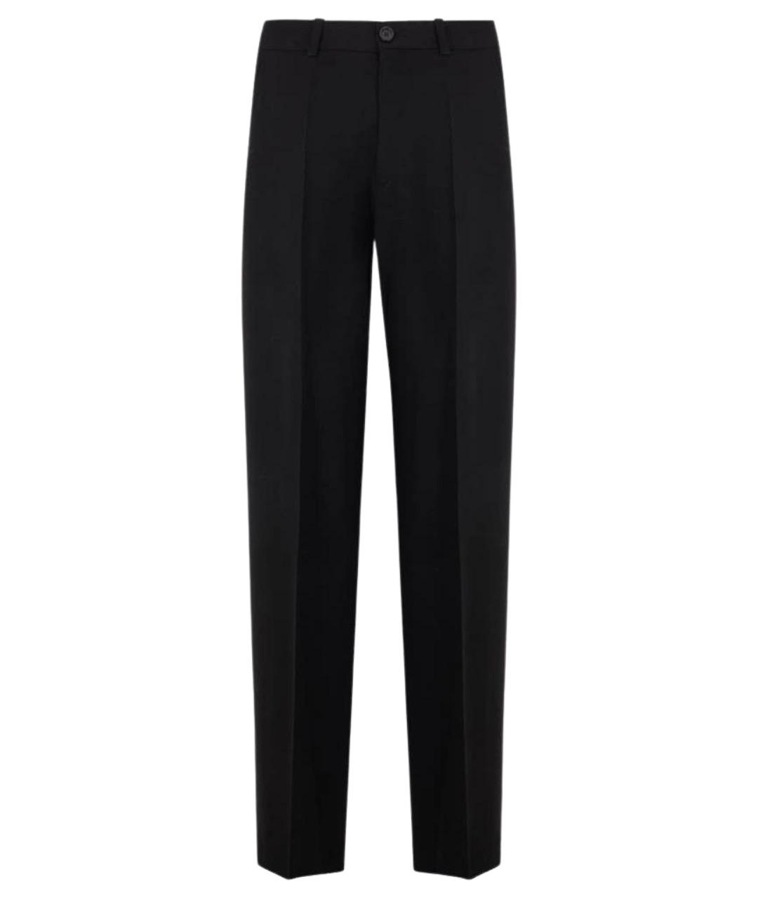 BALENCIAGA Черные шерстяные повседневные брюки, фото 1