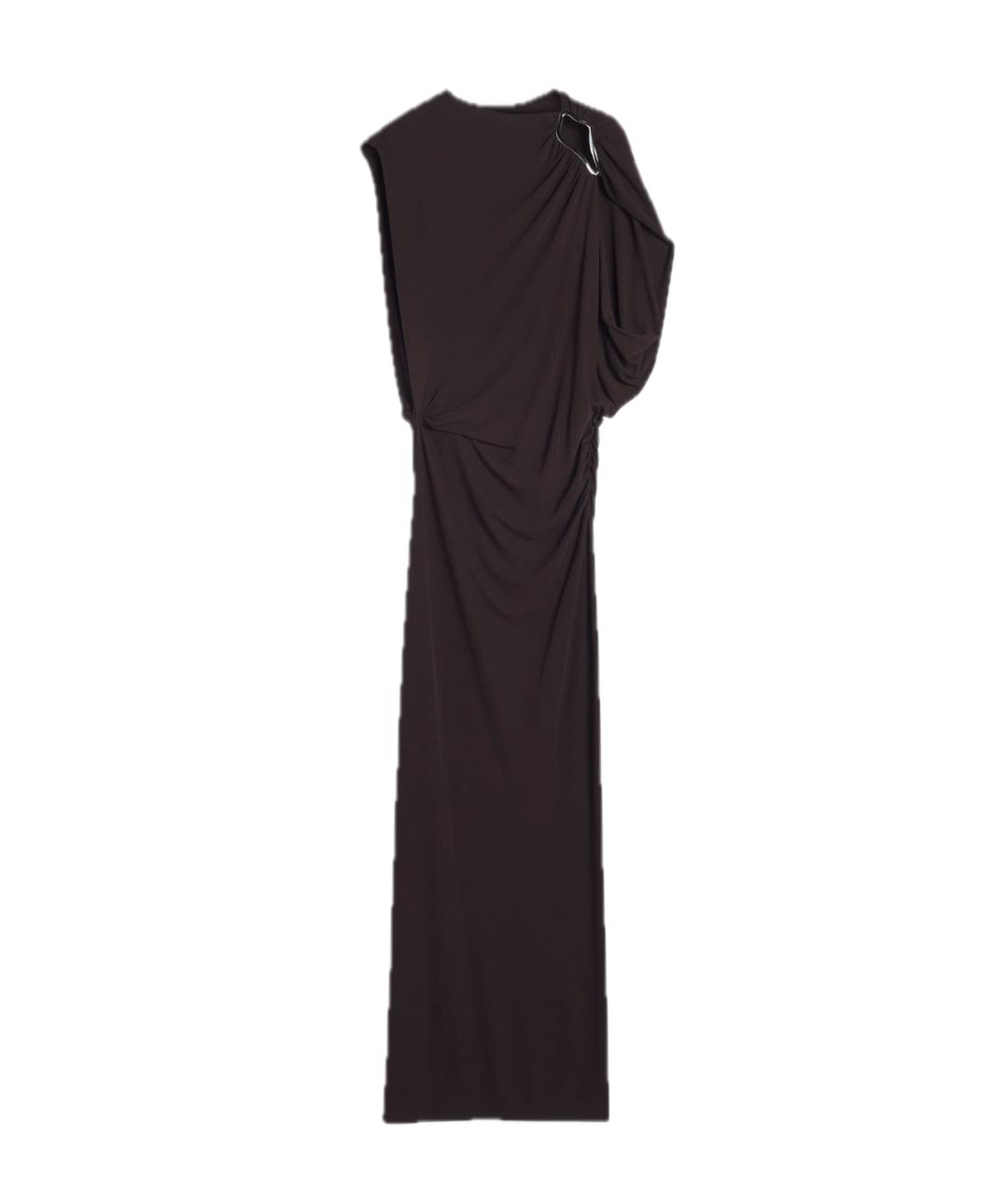 LANVIN Коричневое вискозное повседневное платье, фото 1