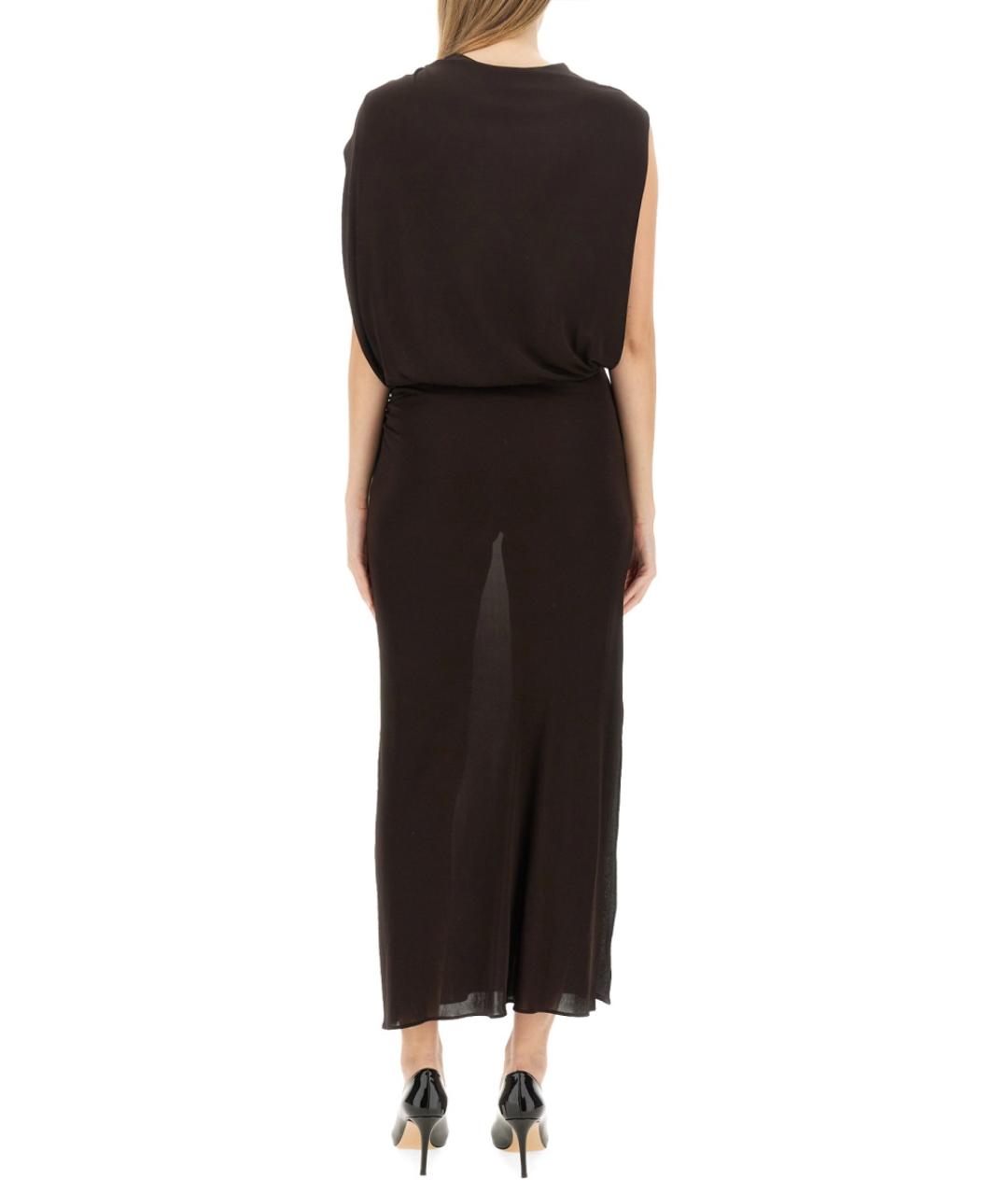 LANVIN Коричневое вискозное повседневное платье, фото 4