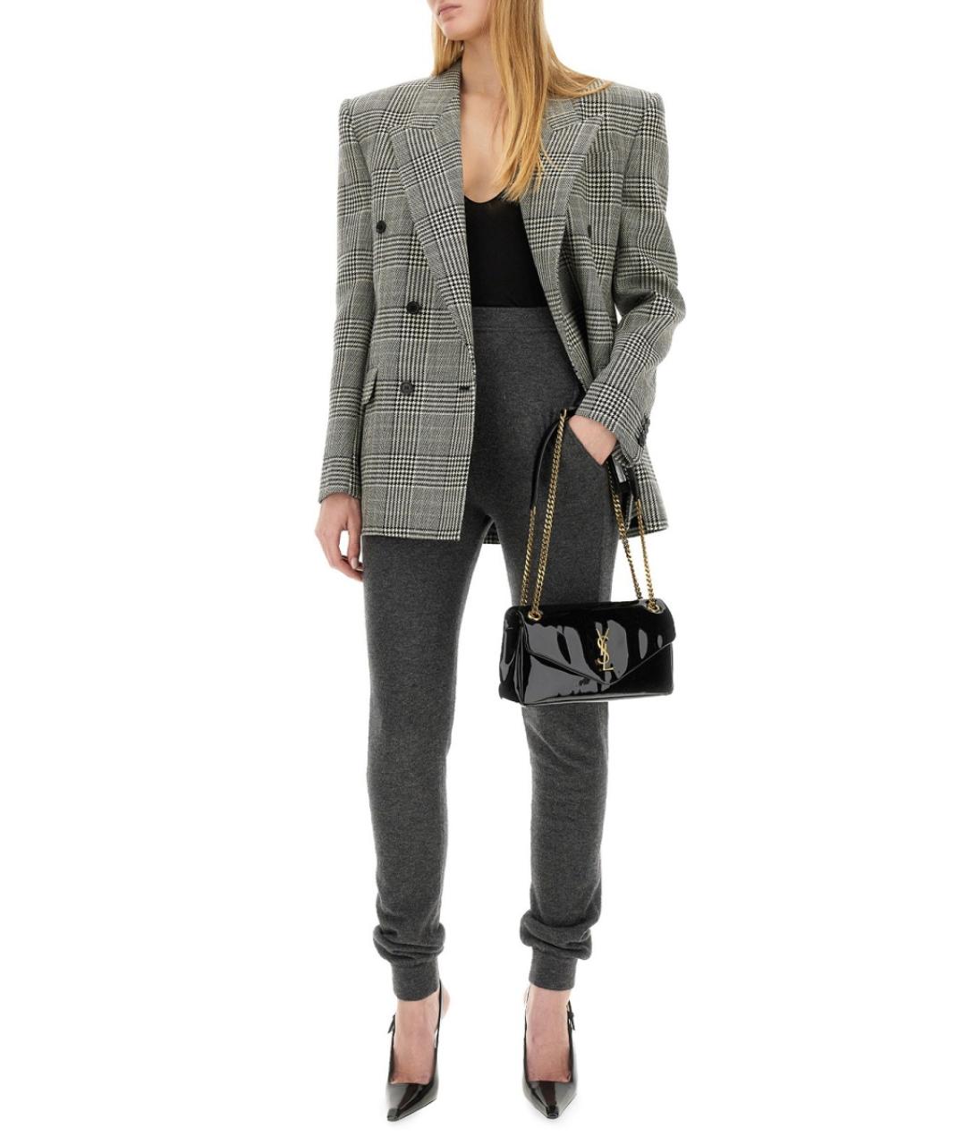 SAINT LAURENT Серые кашемировые леггинсы и велосипедки, фото 3