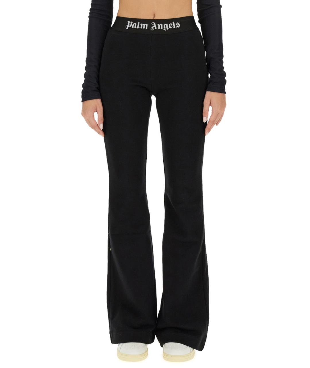 PALM ANGELS Черные хлопковые прямые брюки, фото 2