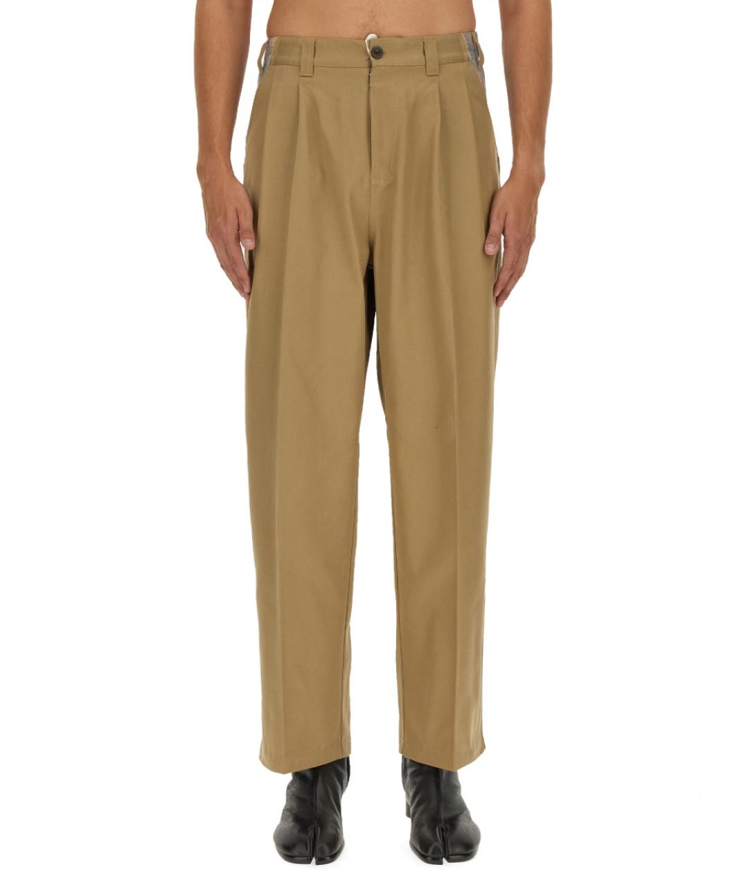 MAISON MARGIELA Бежевые полиэстеровые повседневные брюки, фото 2