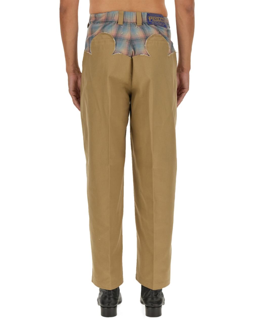 MAISON MARGIELA Бежевые полиэстеровые повседневные брюки, фото 4