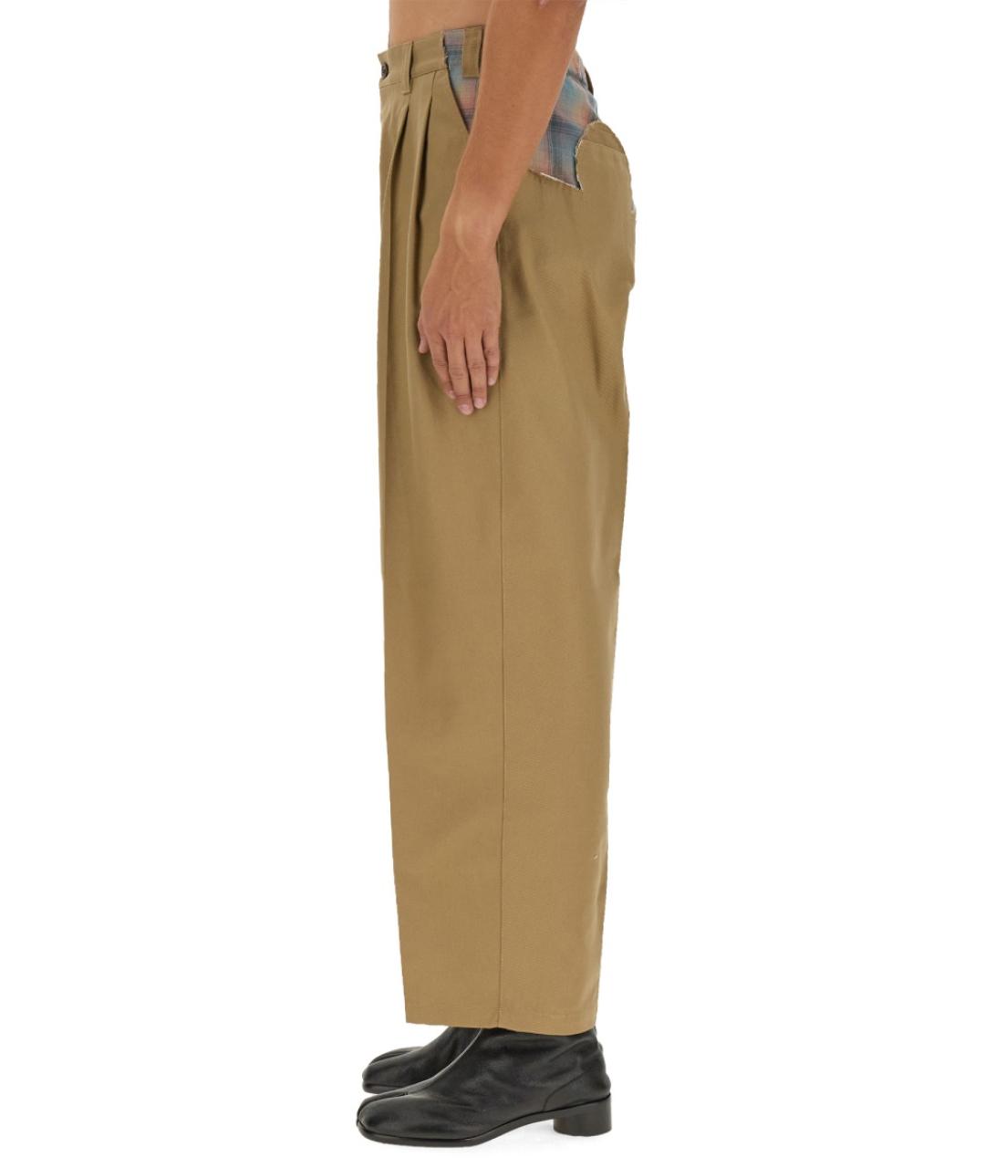 MAISON MARGIELA Бежевые полиэстеровые повседневные брюки, фото 5