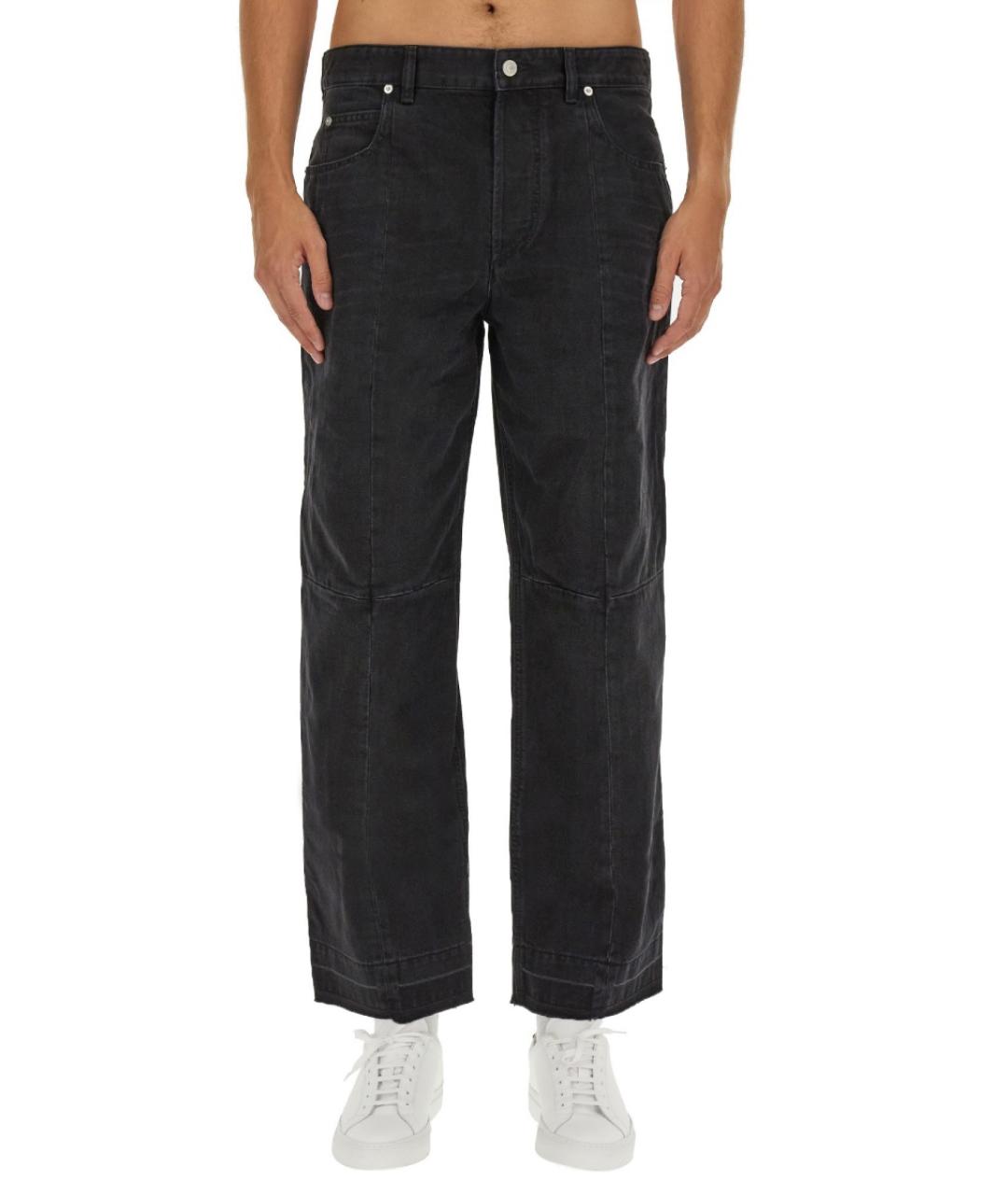 ISABEL MARANT Черные хлопковые прямые джинсы, фото 2