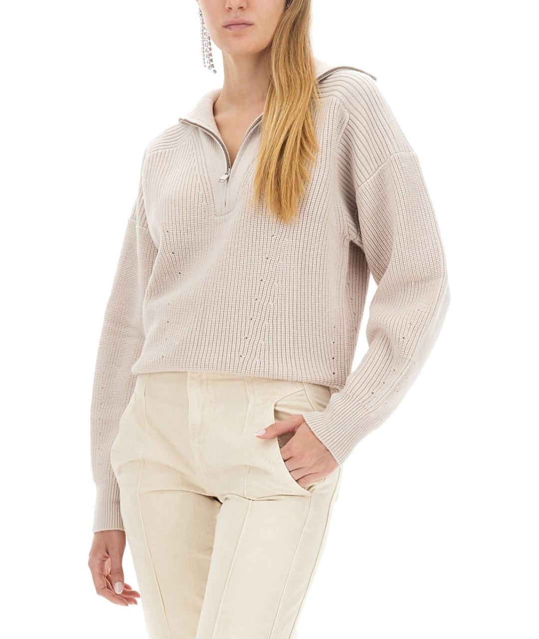 ISABEL MARANT ETOILE Бежевый шерстяной джемпер / свитер, фото 5