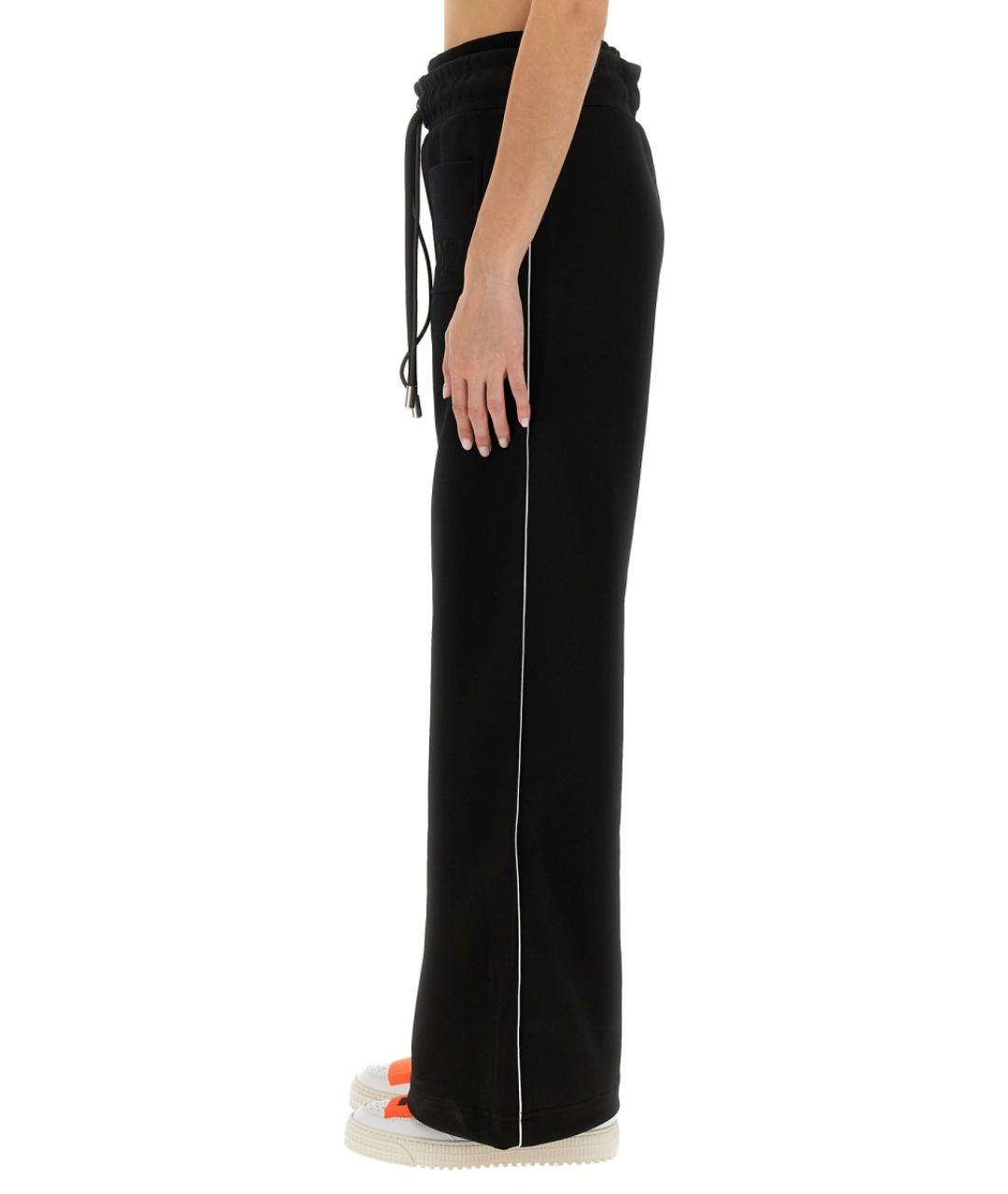 OFF-WHITE Черные полиэстеровые прямые брюки, фото 4