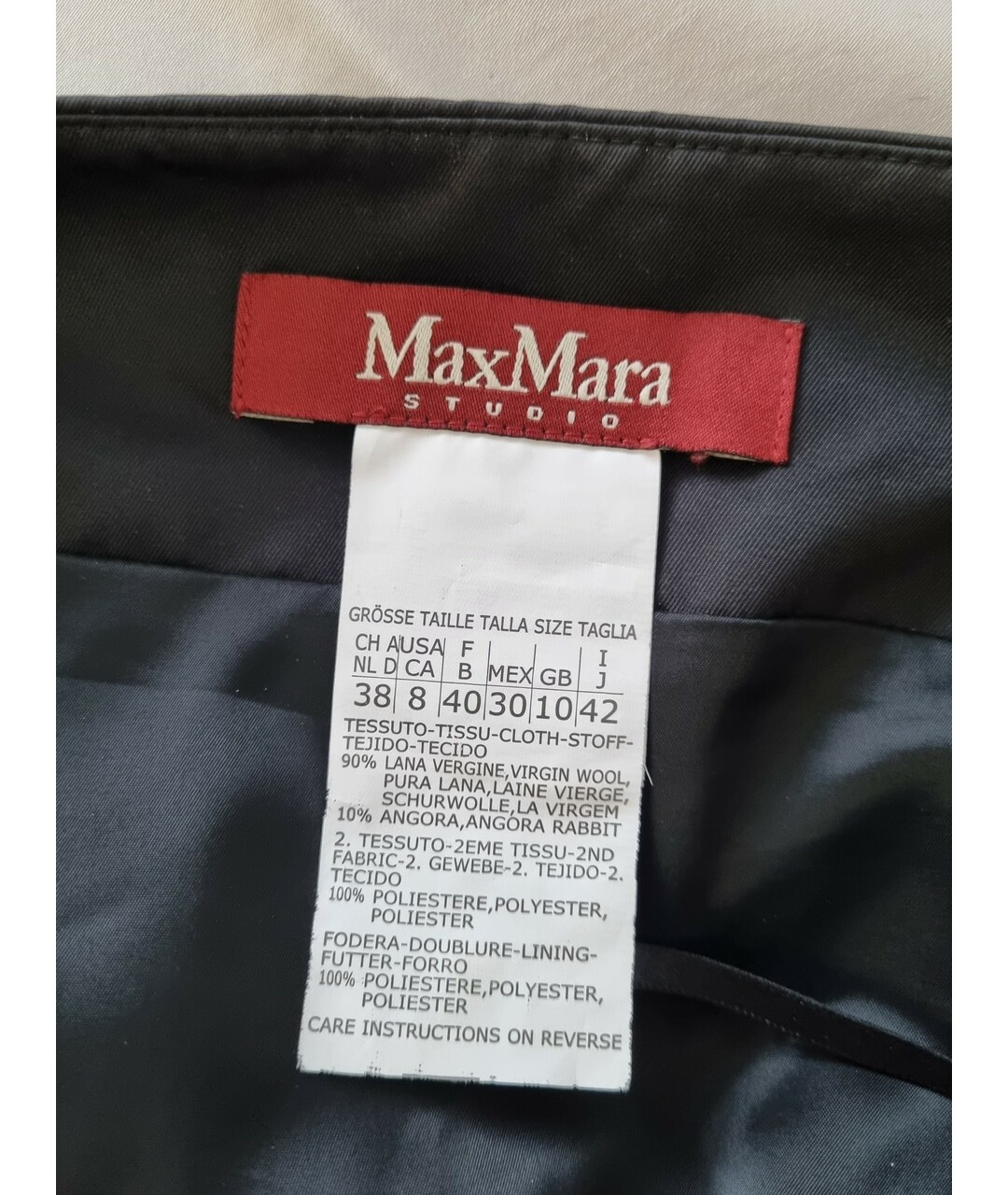 MAX MARA STUDIO Черная шерстяная юбка мини, фото 3