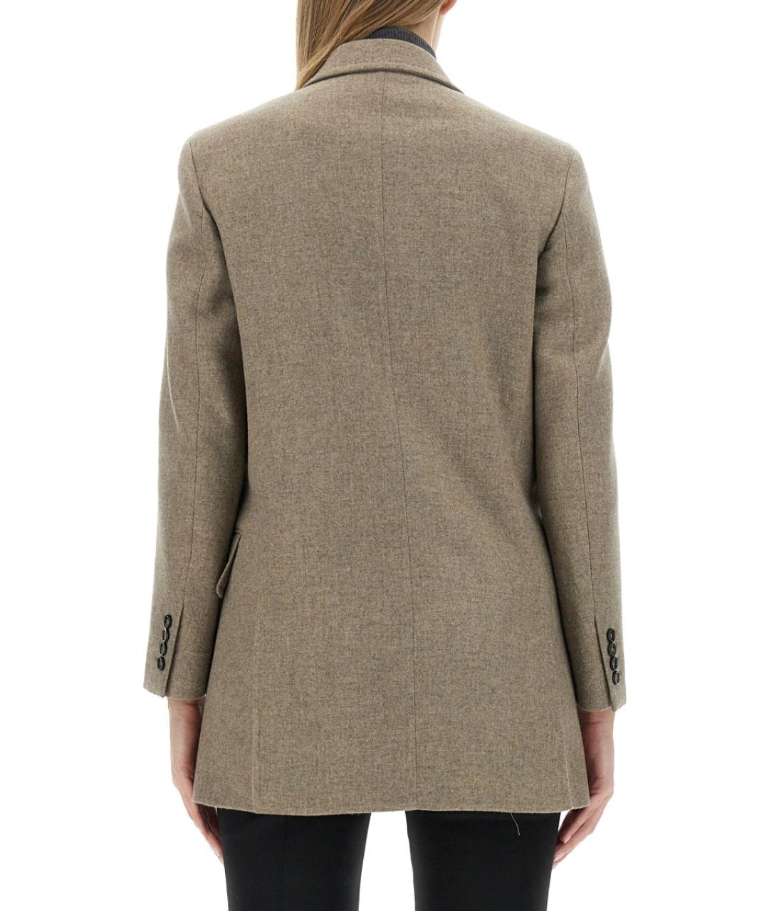 MAX MARA Бежевый шерстяной жакет/пиджак, фото 4