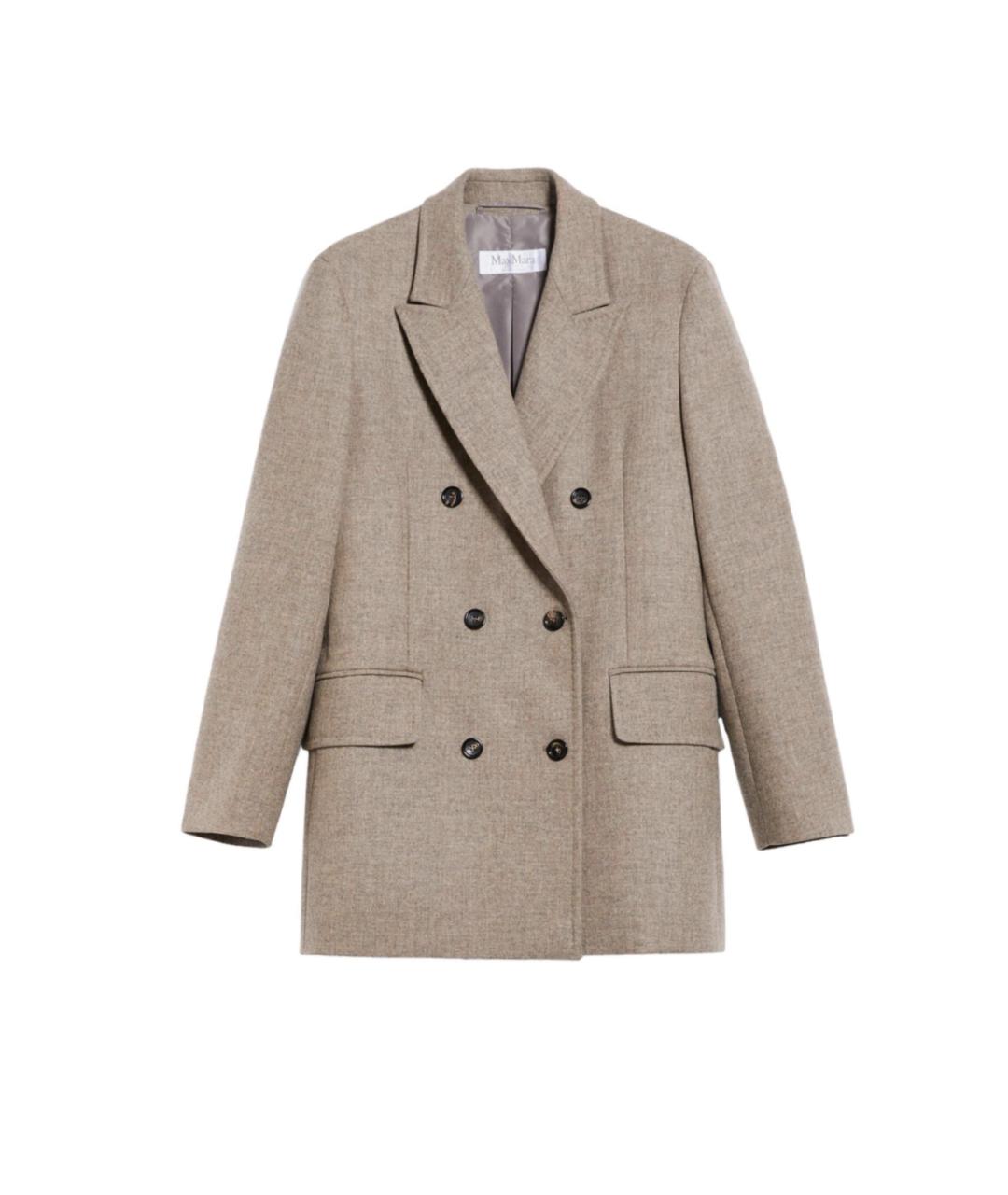 MAX MARA Бежевый шерстяной жакет/пиджак, фото 1