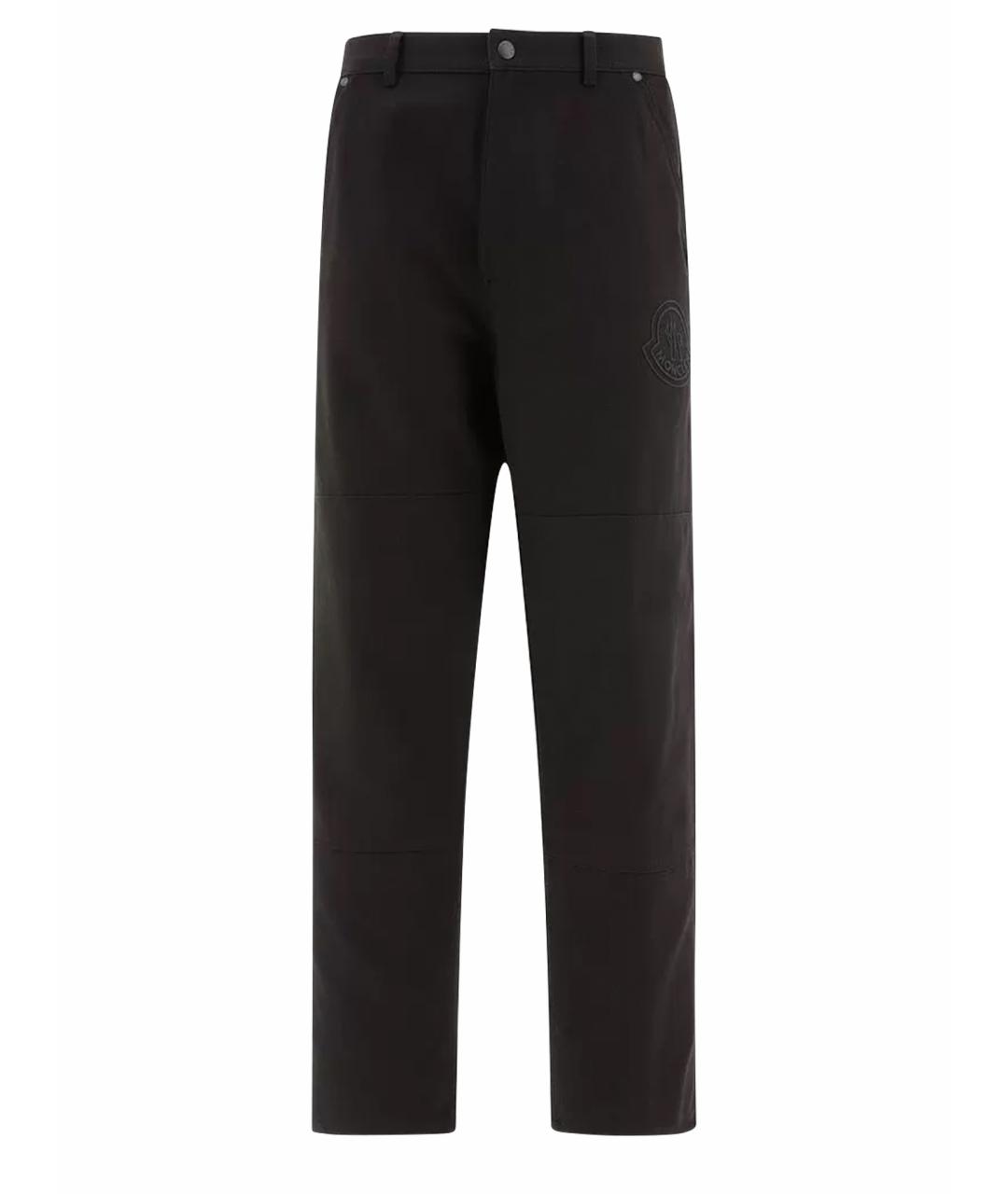 MONCLER Черные хлопковые повседневные брюки, фото 1