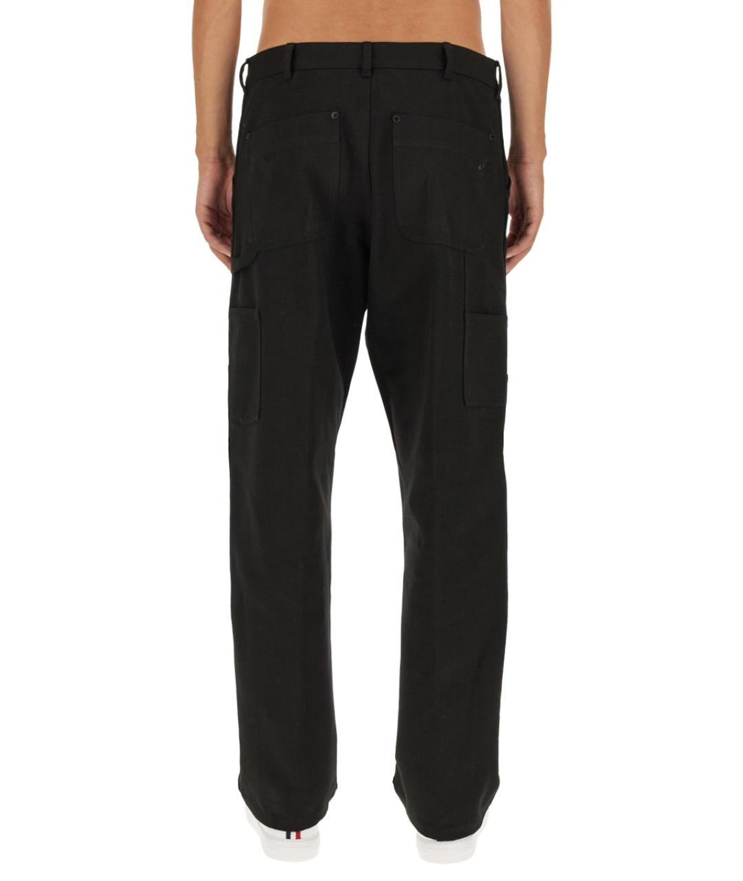 MONCLER Черные хлопковые повседневные брюки, фото 4