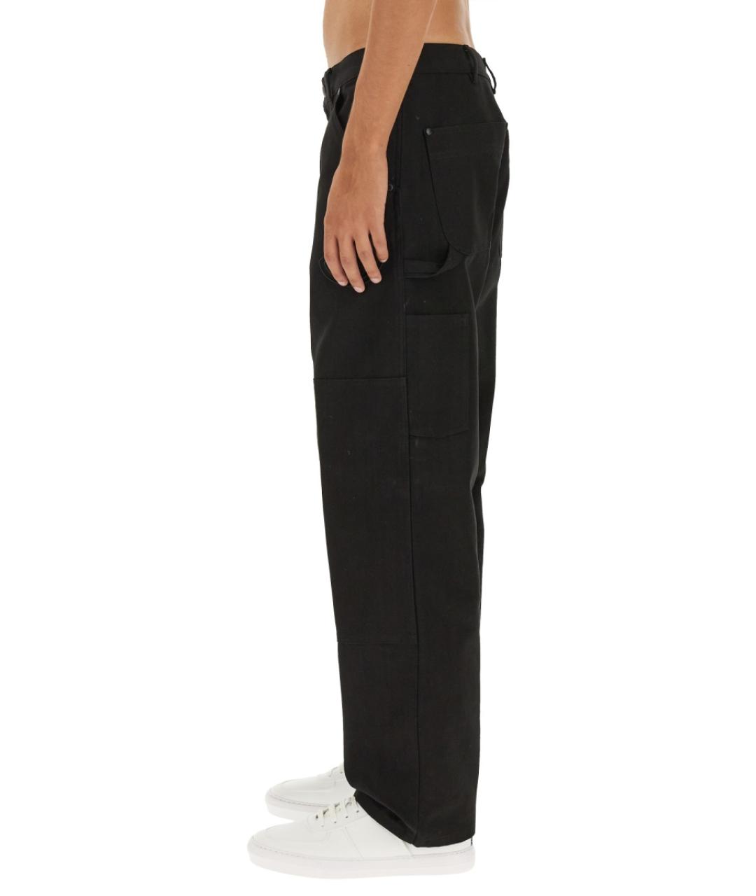 MONCLER Черные хлопковые повседневные брюки, фото 5