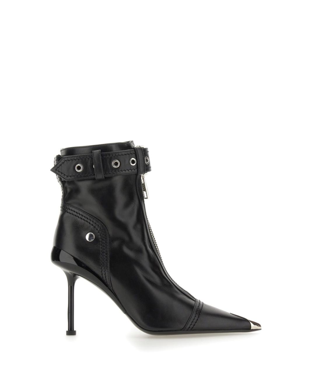 ALEXANDER MCQUEEN Черные кожаные полусапоги, фото 1