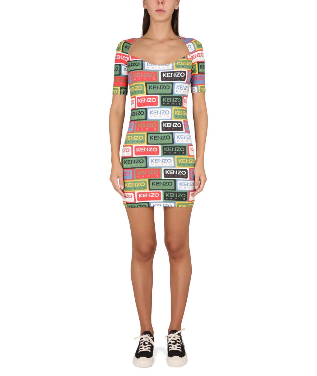 KENZO Мульти полиамидовое повседневное платье, фото 2