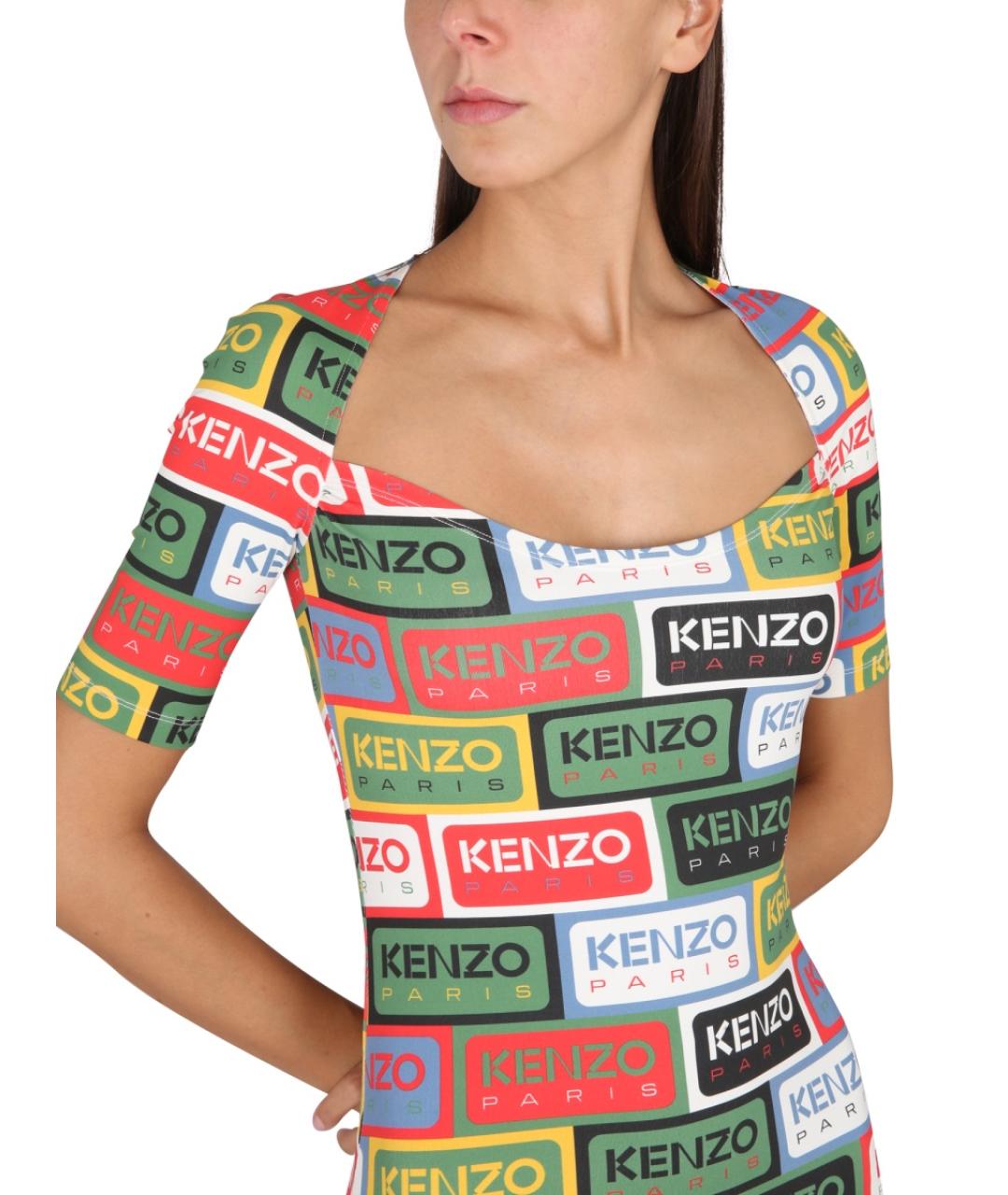 KENZO Мульти полиамидовое повседневное платье, фото 5