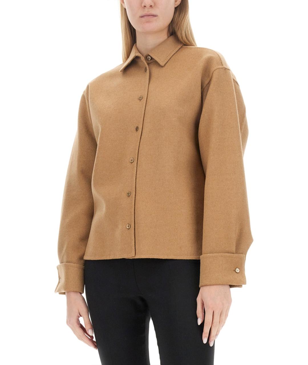 MAX MARA Бежевая шерстяная рубашка, фото 5