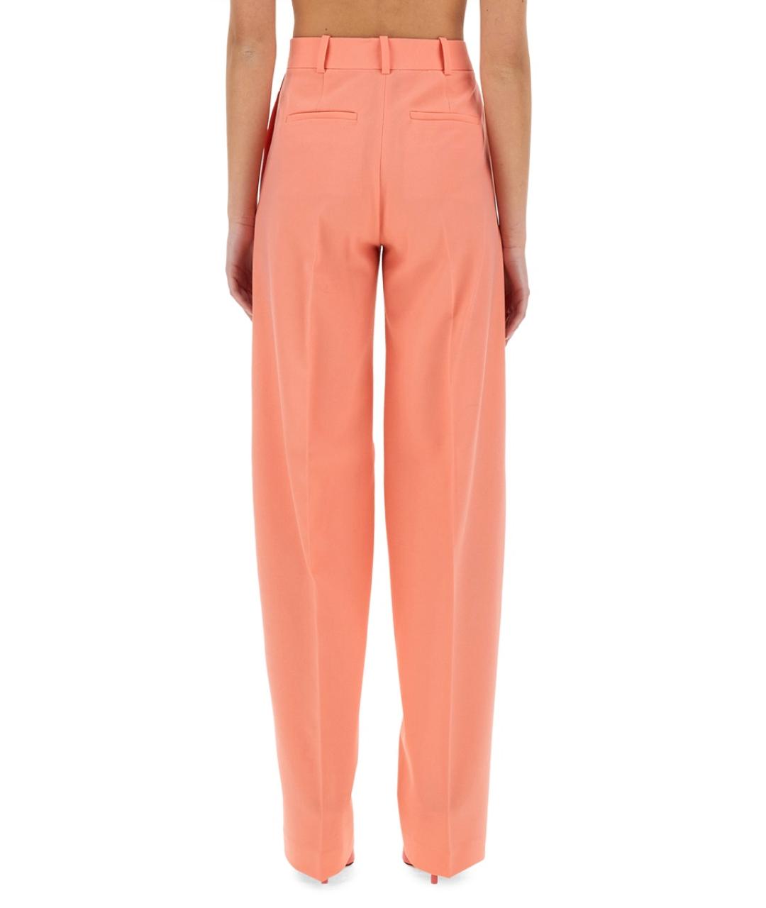 THE ATTICO Розовые полиэстеровые прямые брюки, фото 5