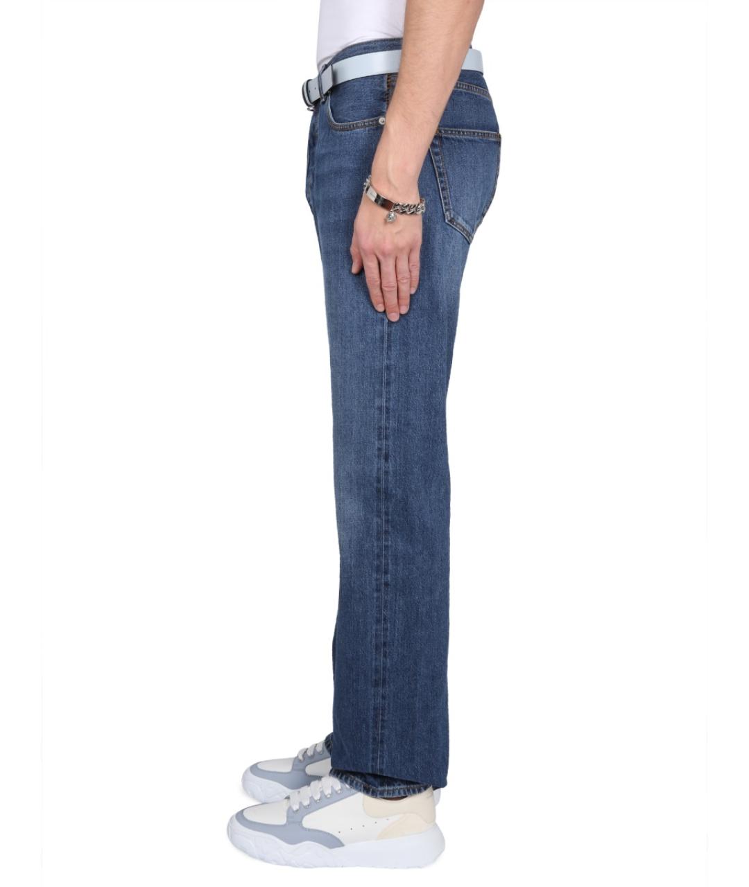 ALEXANDER MCQUEEN Синие хлопковые прямые джинсы, фото 4