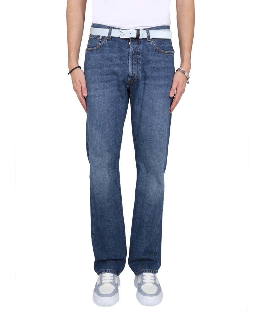 ALEXANDER MCQUEEN Синие хлопковые прямые джинсы, фото 2