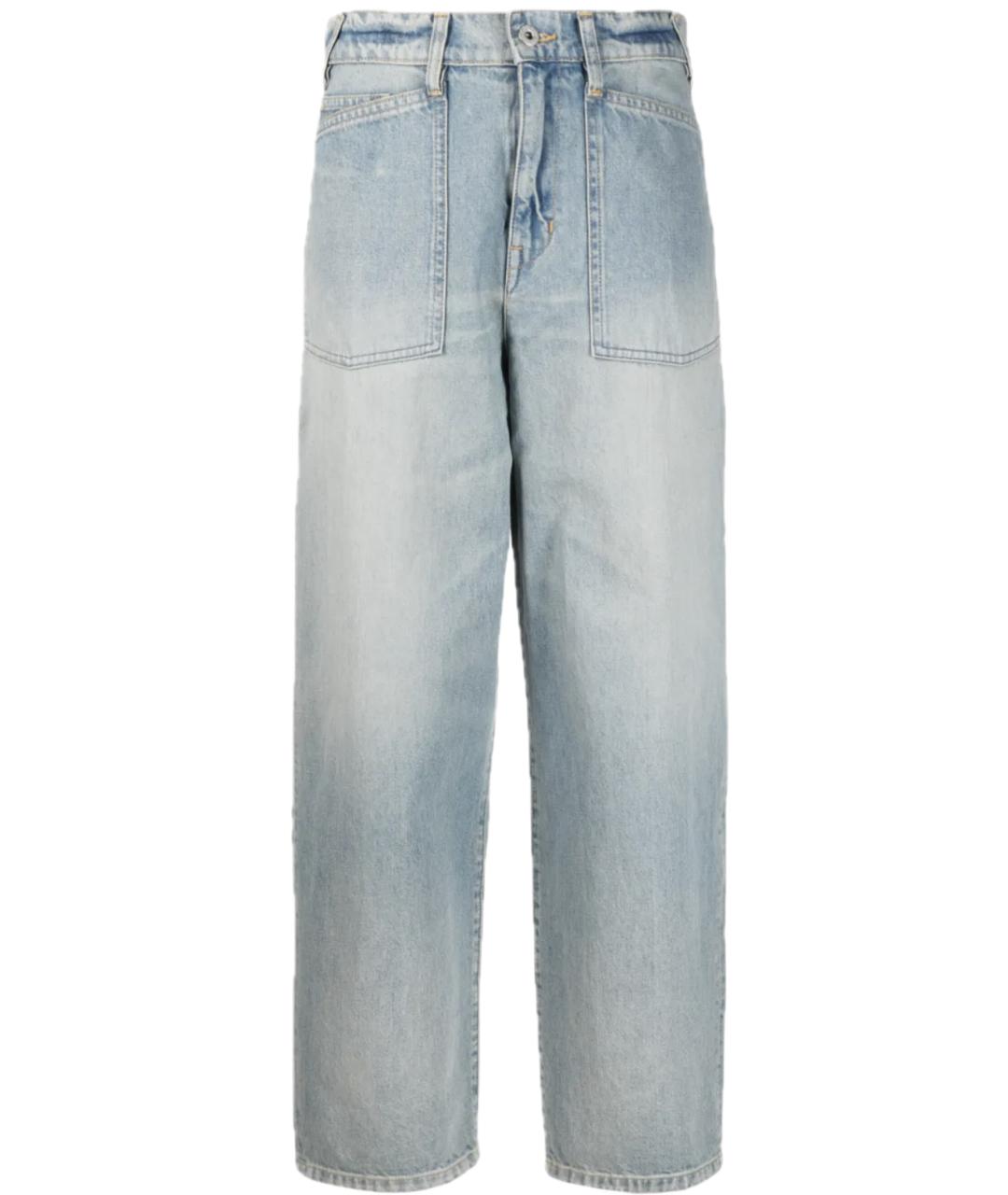 KENZO Синие хлопковые прямые джинсы, фото 1