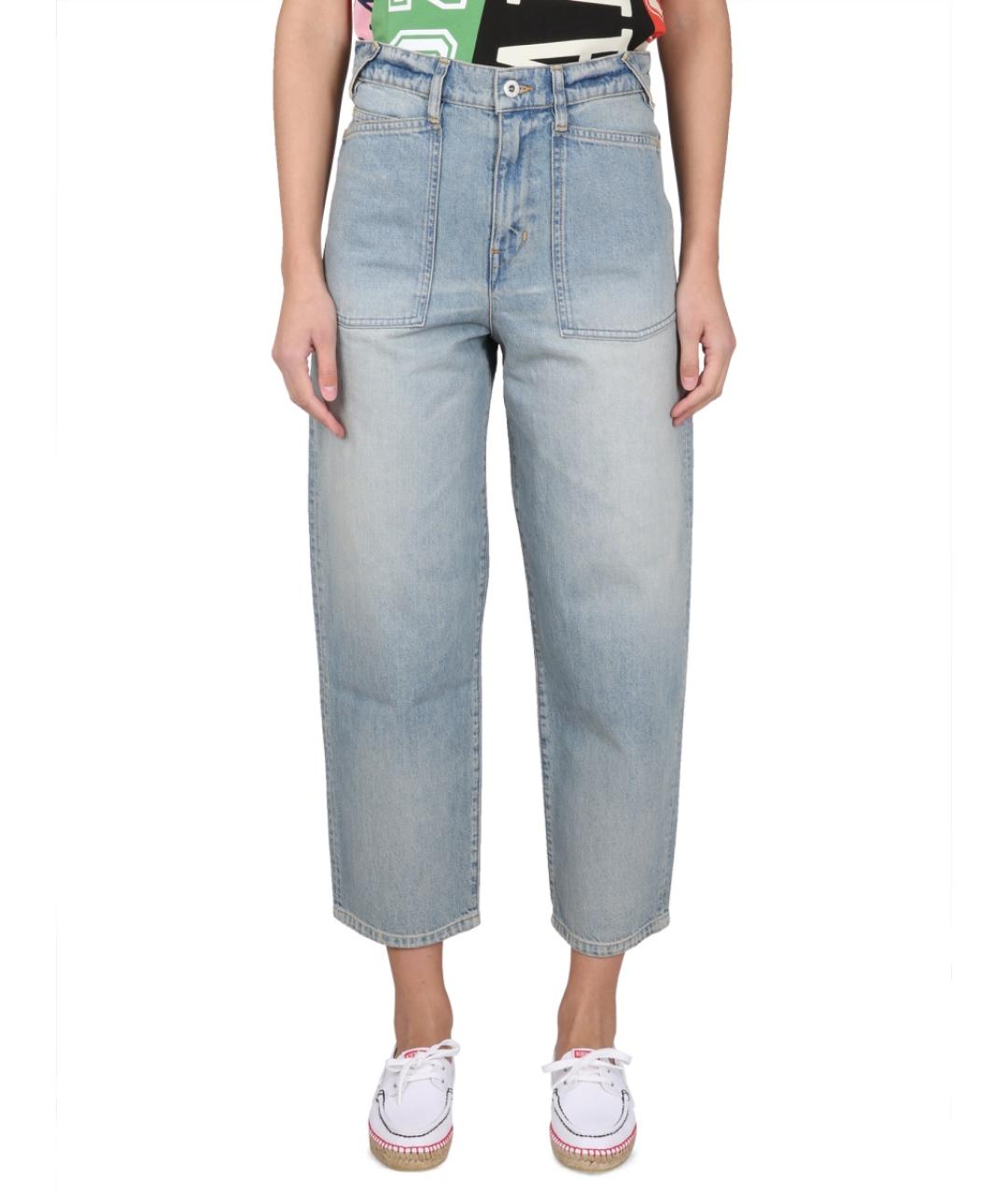 KENZO Синие хлопковые прямые джинсы, фото 2