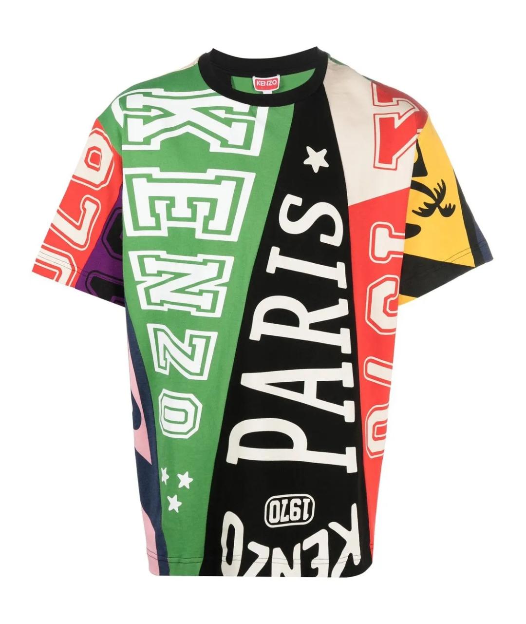 KENZO Мульти хлопковая футболка, фото 1