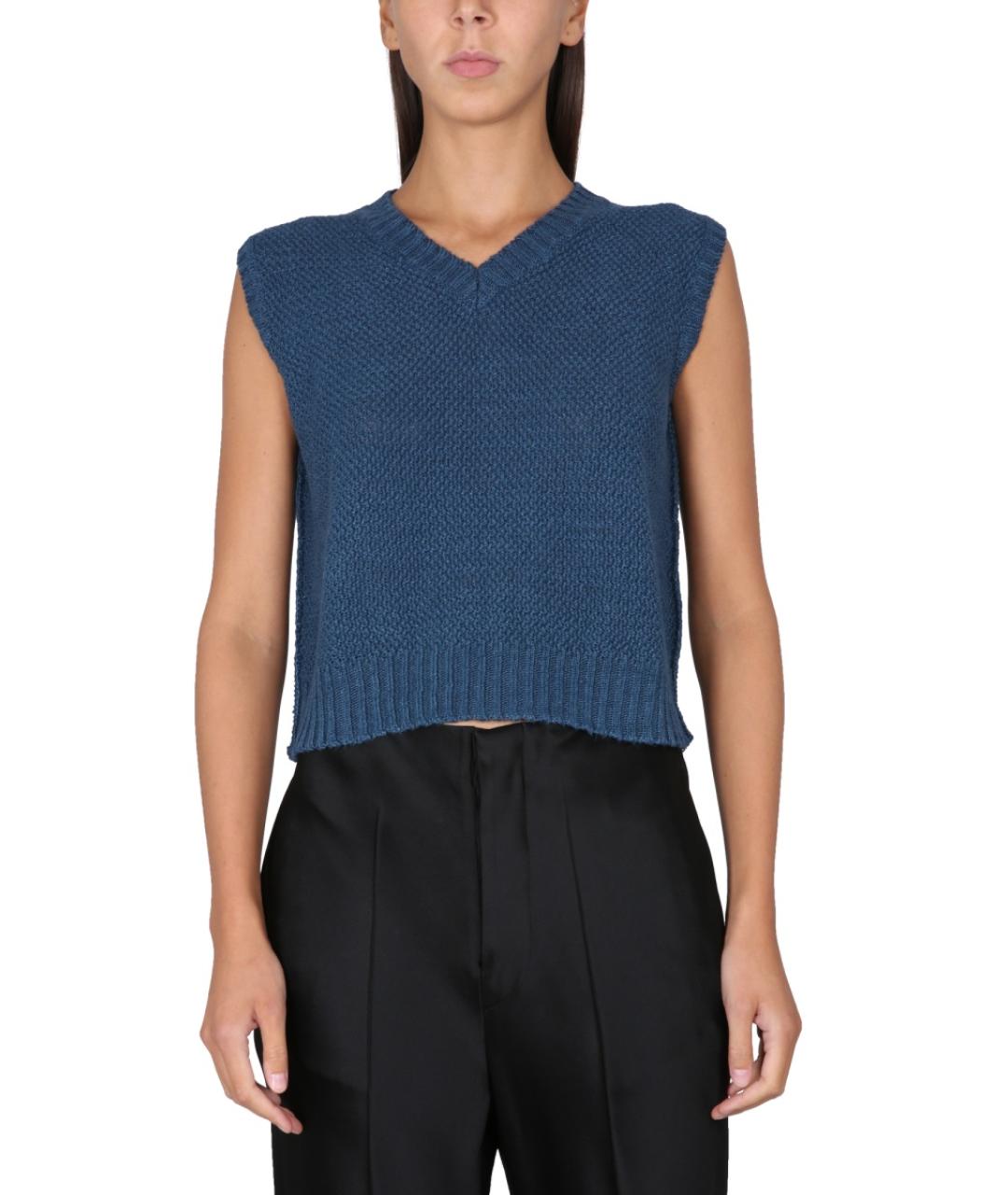 MAISON MARGIELA Синий кашемировый жилет, фото 2