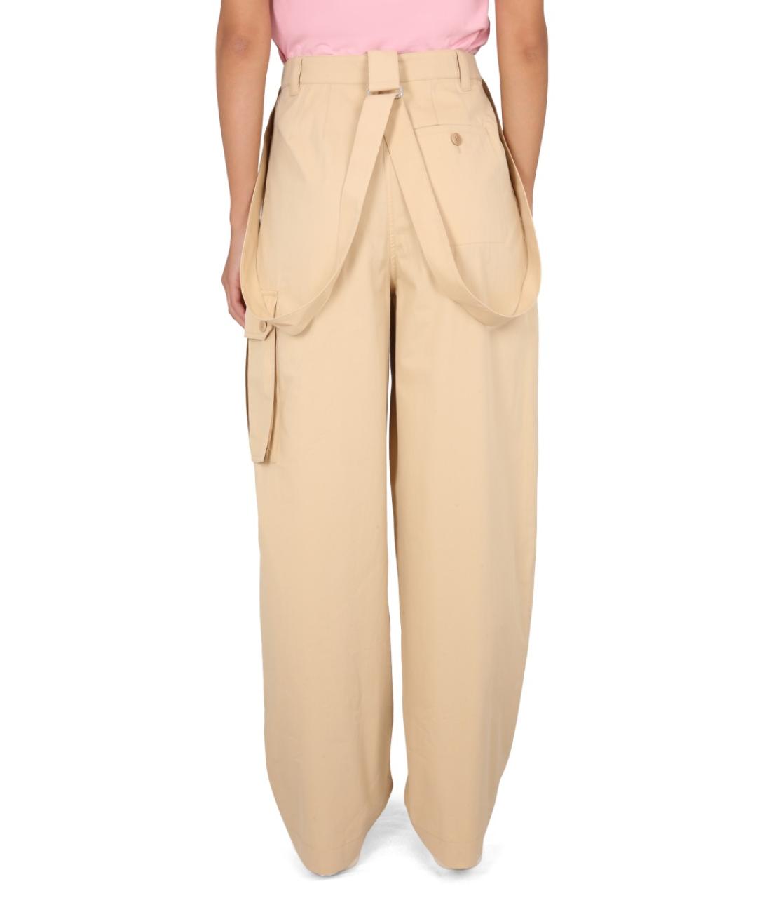 KENZO Бежевые хлопковые прямые брюки, фото 5