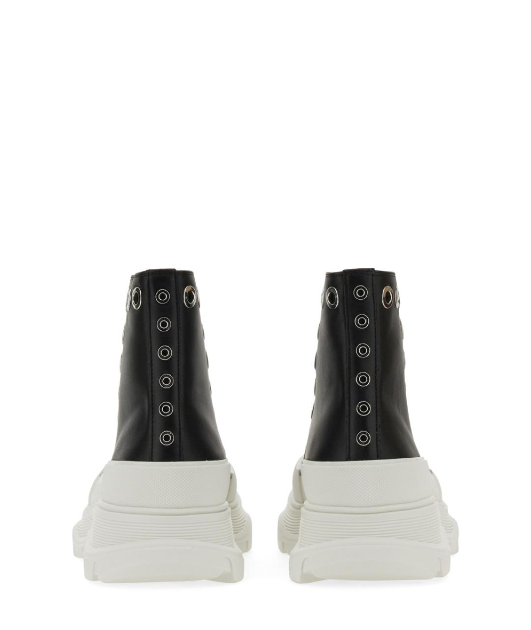 ALEXANDER MCQUEEN Черные кожаные высокие кроссовки / кеды, фото 2