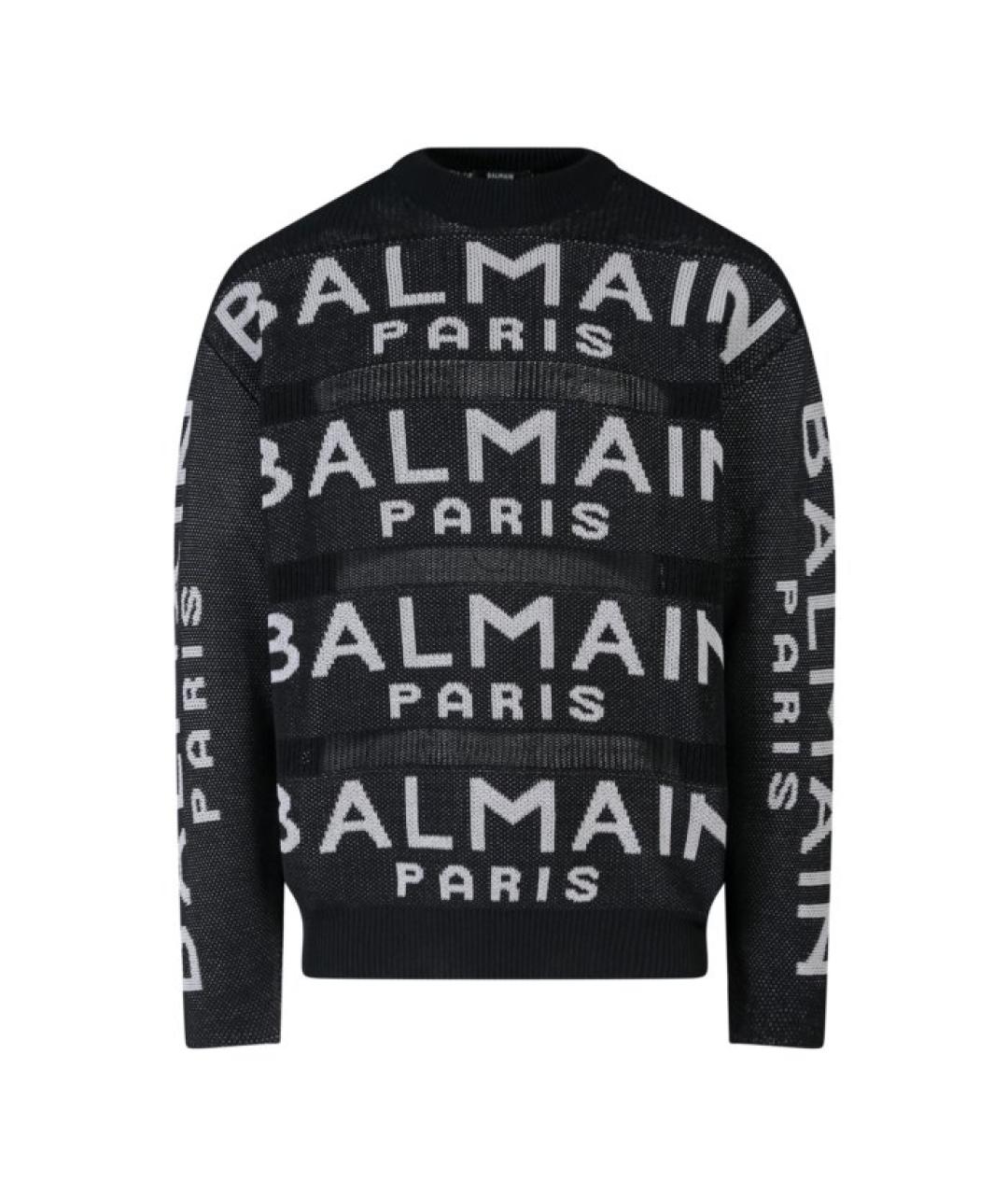BALMAIN Черный хлопковый джемпер / свитер, фото 1