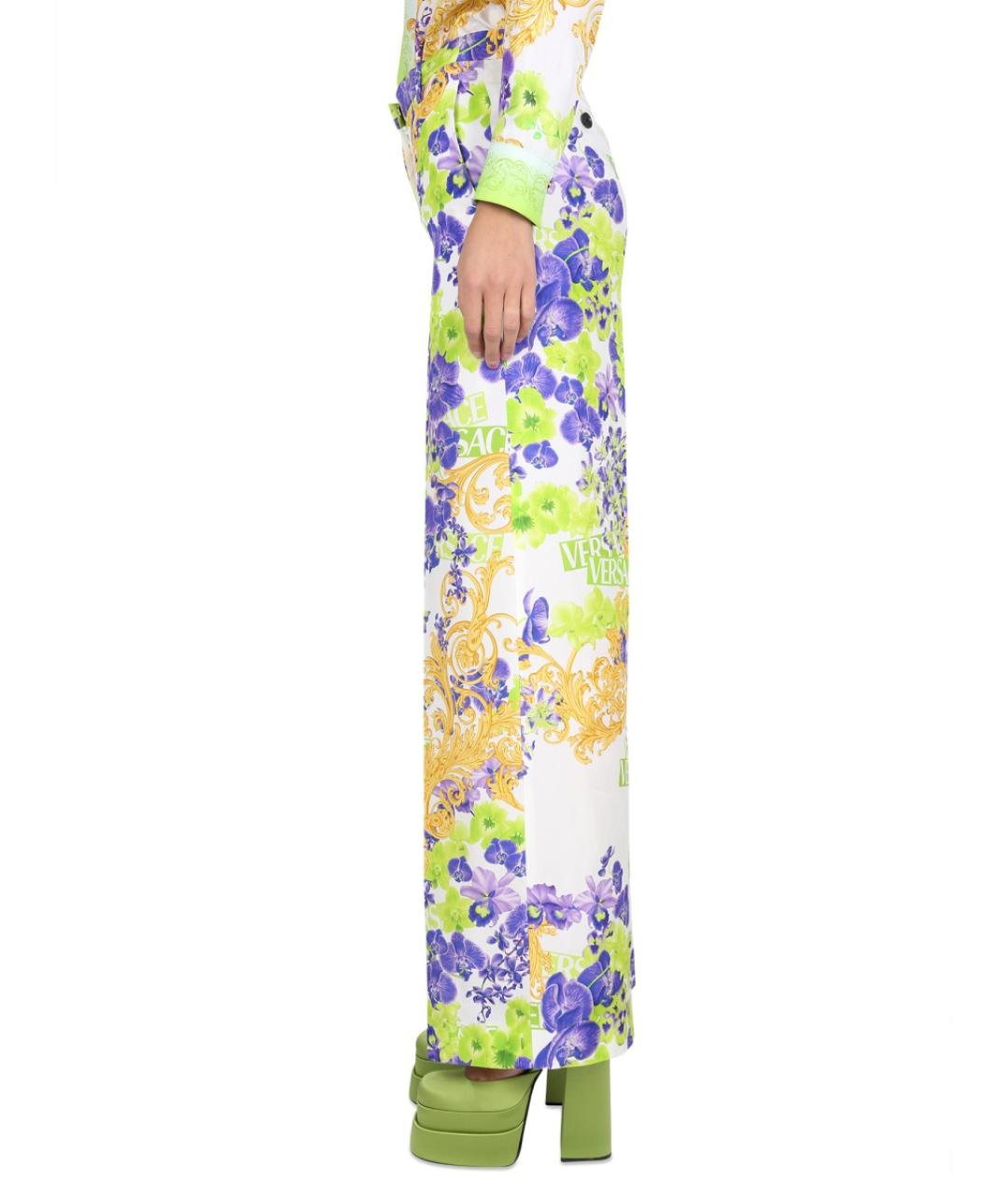 VERSACE Мульти вискозные прямые брюки, фото 4