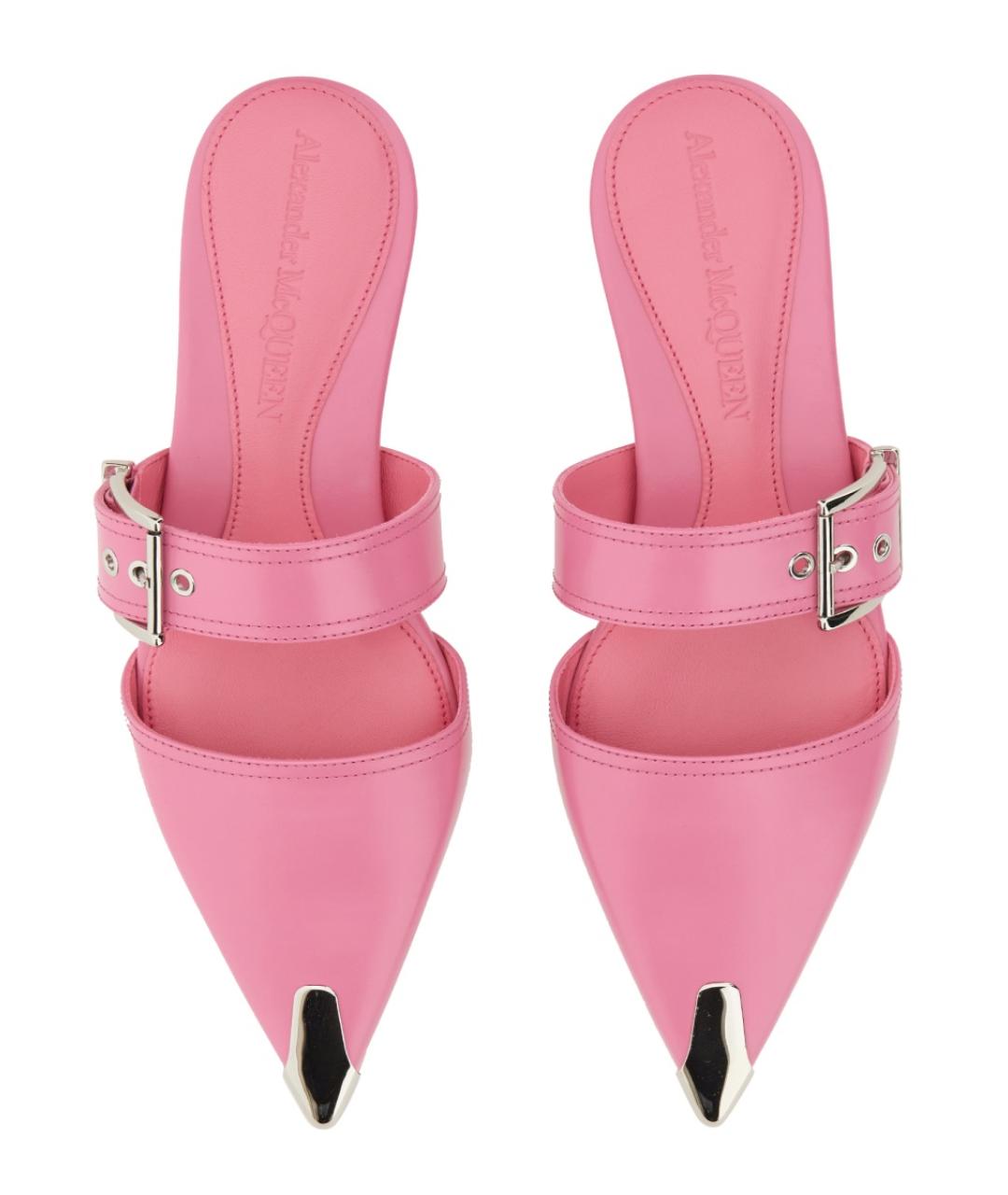ALEXANDER MCQUEEN Розовые кожаные балетки, фото 2